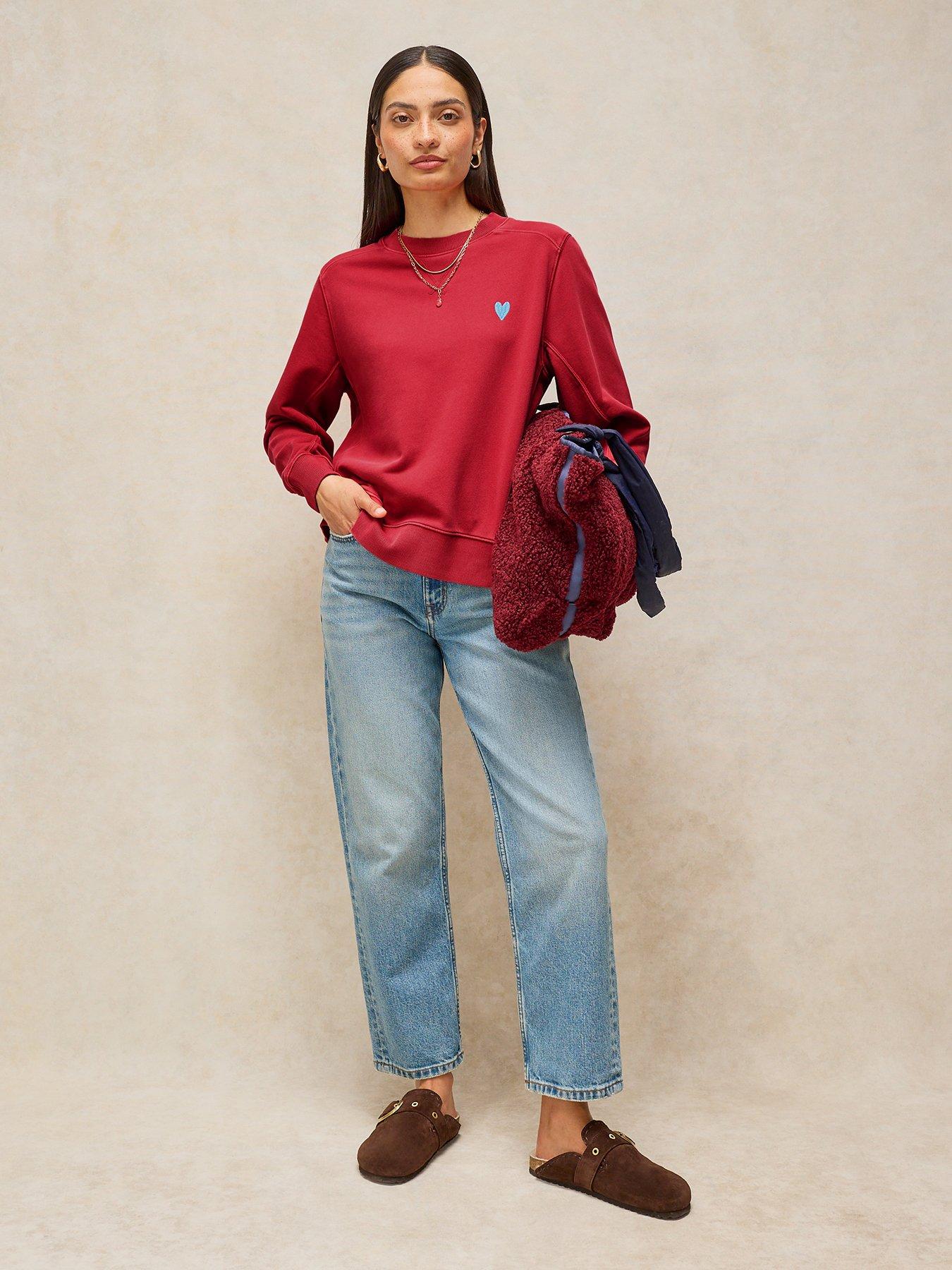 Image 3 of 5 of White Stuff Daydreamer Crew Neck Sweatshirt - Red