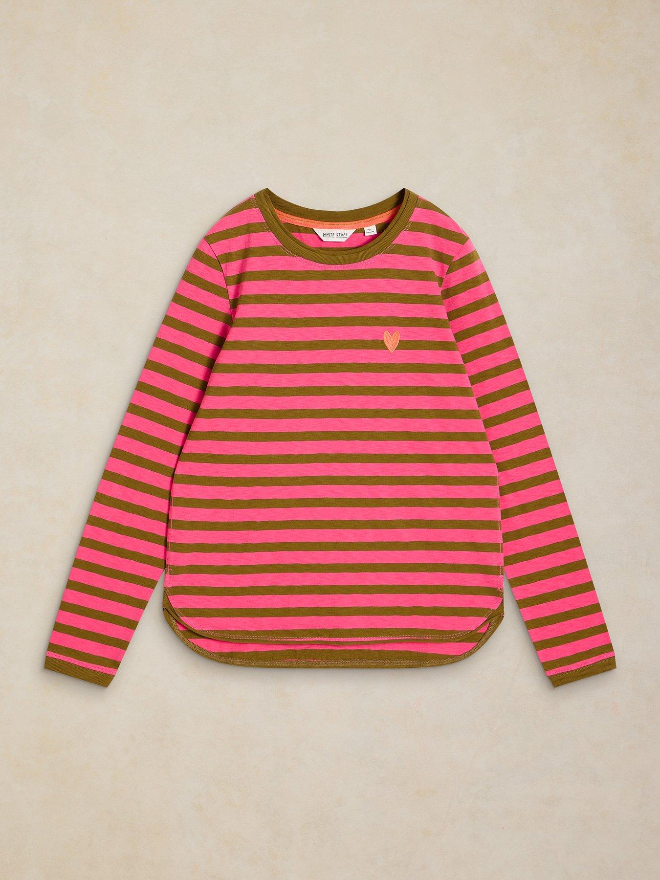 Image 5 of 6 of White Stuff Clara Stripe Embroidered Tee