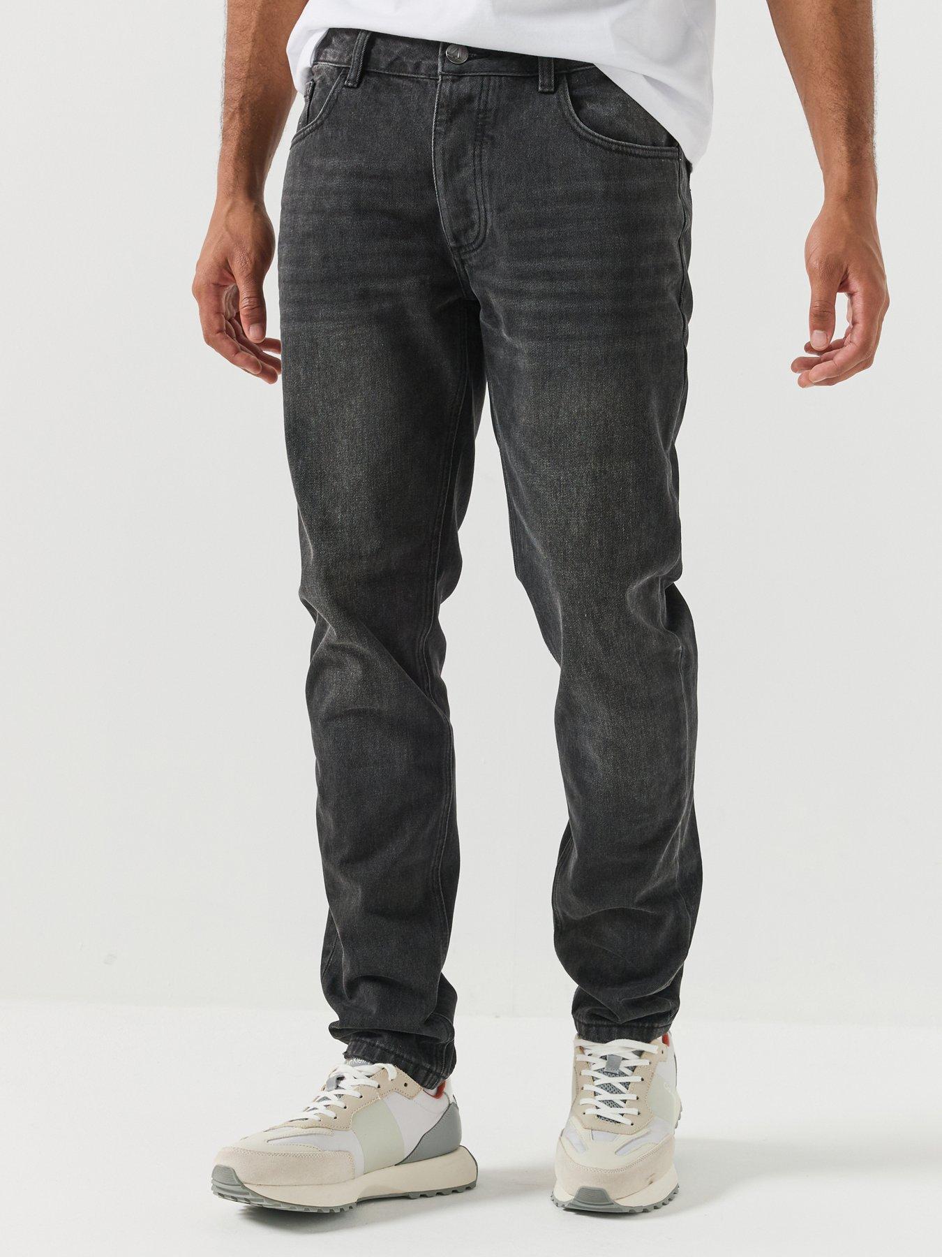 Image 1 of 6 of Alessandro Zavetti Alessandro Zavetti Osoli Slim Stacked Fit Jeans - Black