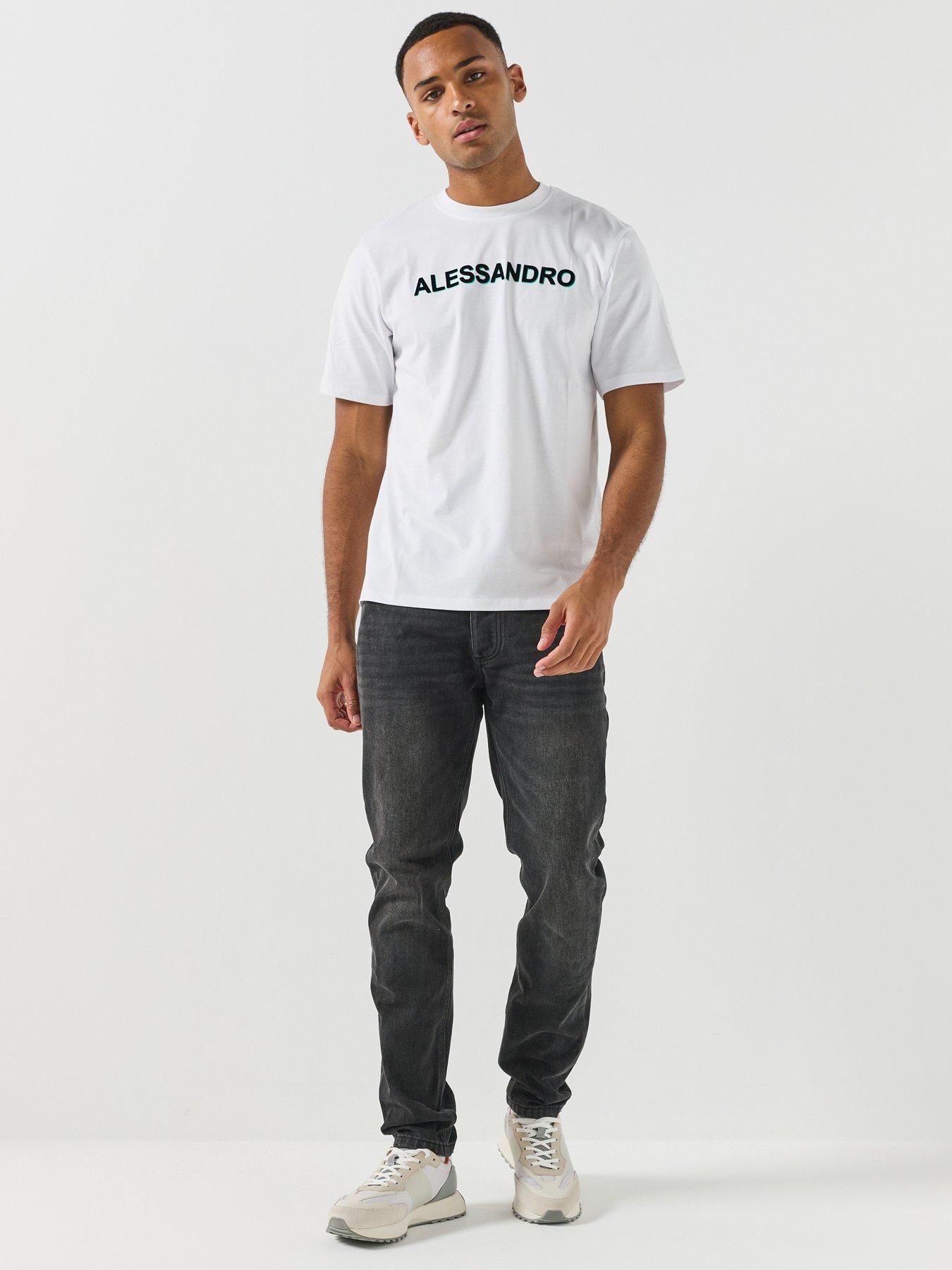 Image 3 of 6 of Alessandro Zavetti Alessandro Zavetti Osoli Slim Stacked Fit Jeans - Black