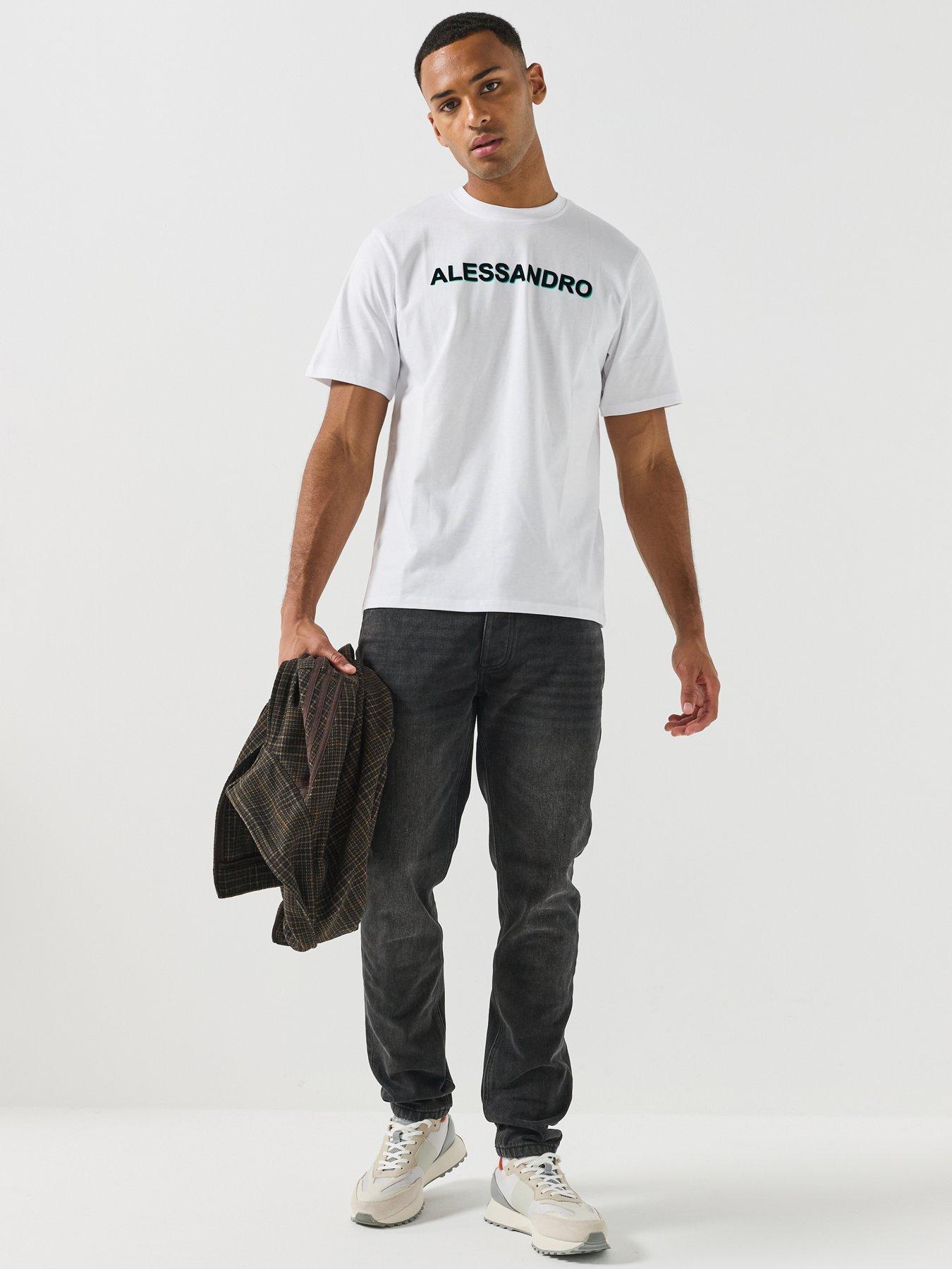 Image 4 of 6 of Alessandro Zavetti Alessandro Zavetti Osoli Slim Stacked Fit Jeans - Black