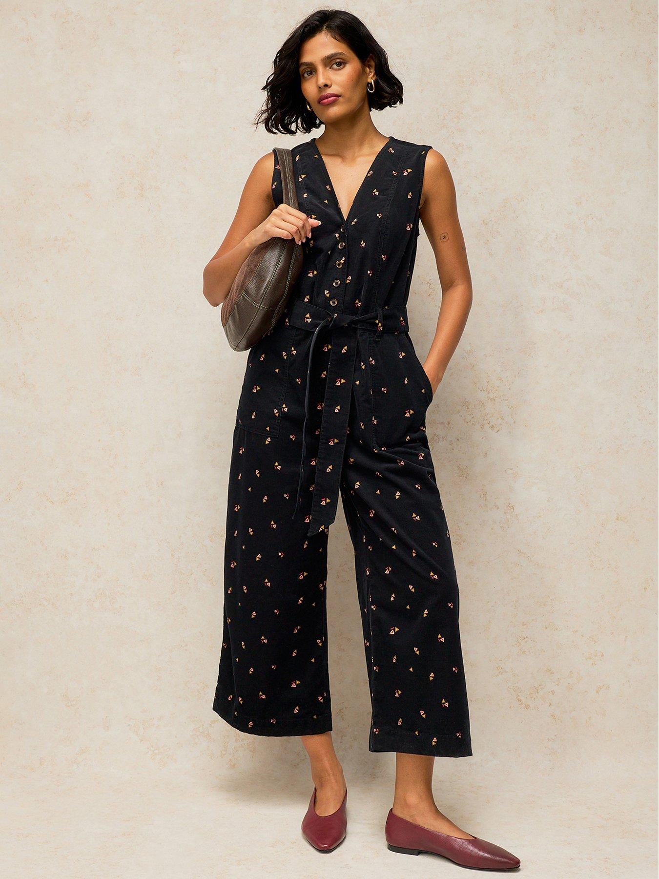 White Stuff Betty Cord Dungarees - Black