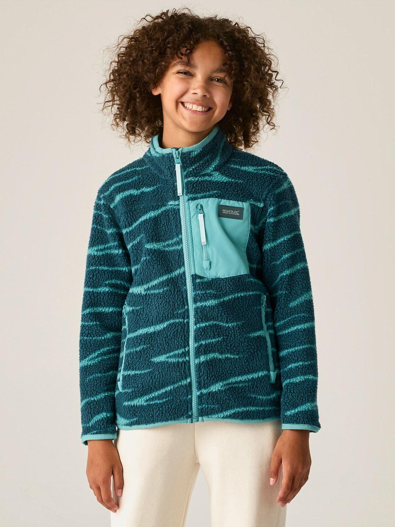 Image 1 of 7 of Regatta Unisex Junior Frankie Warm Borg Fleece Zip Jacket - Mediterranea Zebra