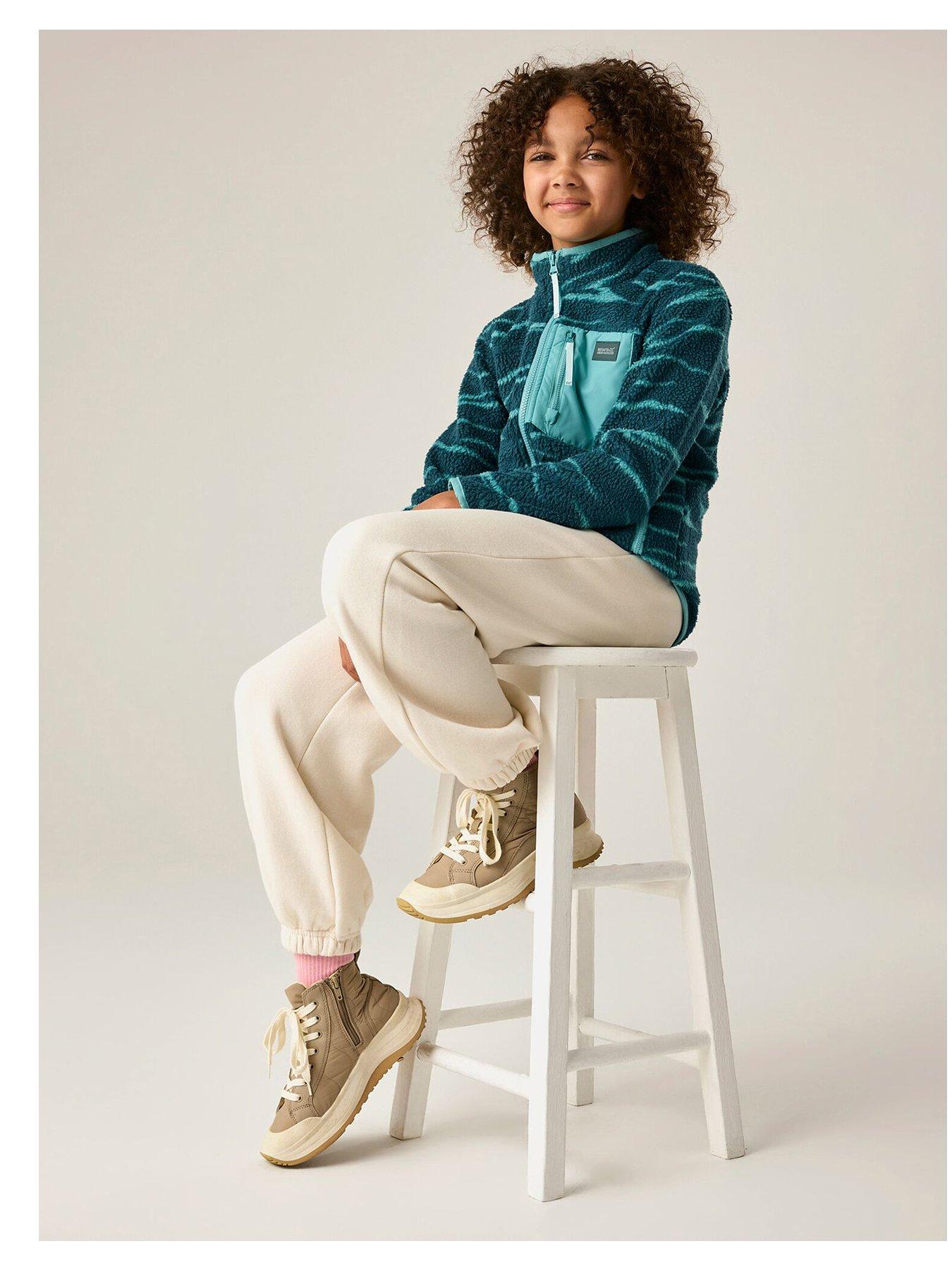 Image 2 of 7 of Regatta Unisex Junior Frankie Warm Borg Fleece Zip Jacket - Mediterranea Zebra