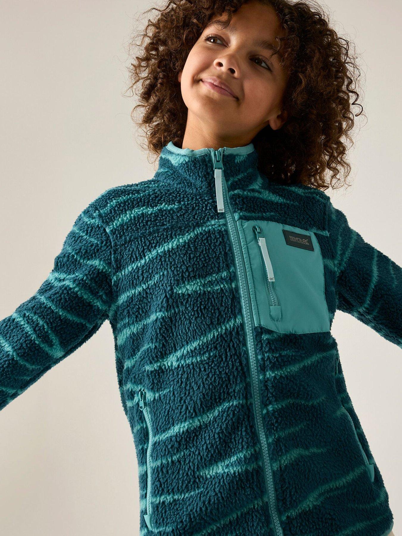 Image 4 of 7 of Regatta Unisex Junior Frankie Warm Borg Fleece Zip Jacket - Mediterranea Zebra