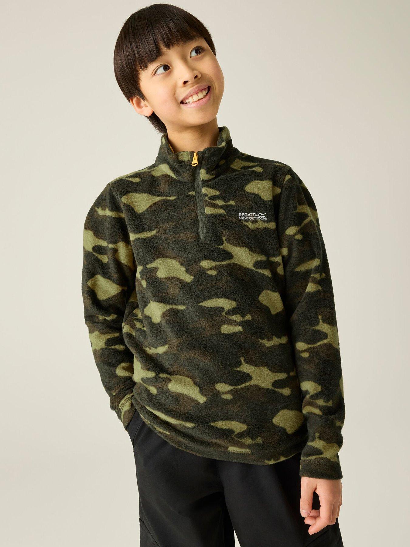 Image 1 of 6 of Regatta Kids Hot Shot II Camo Half Zip Fleece - Khaki