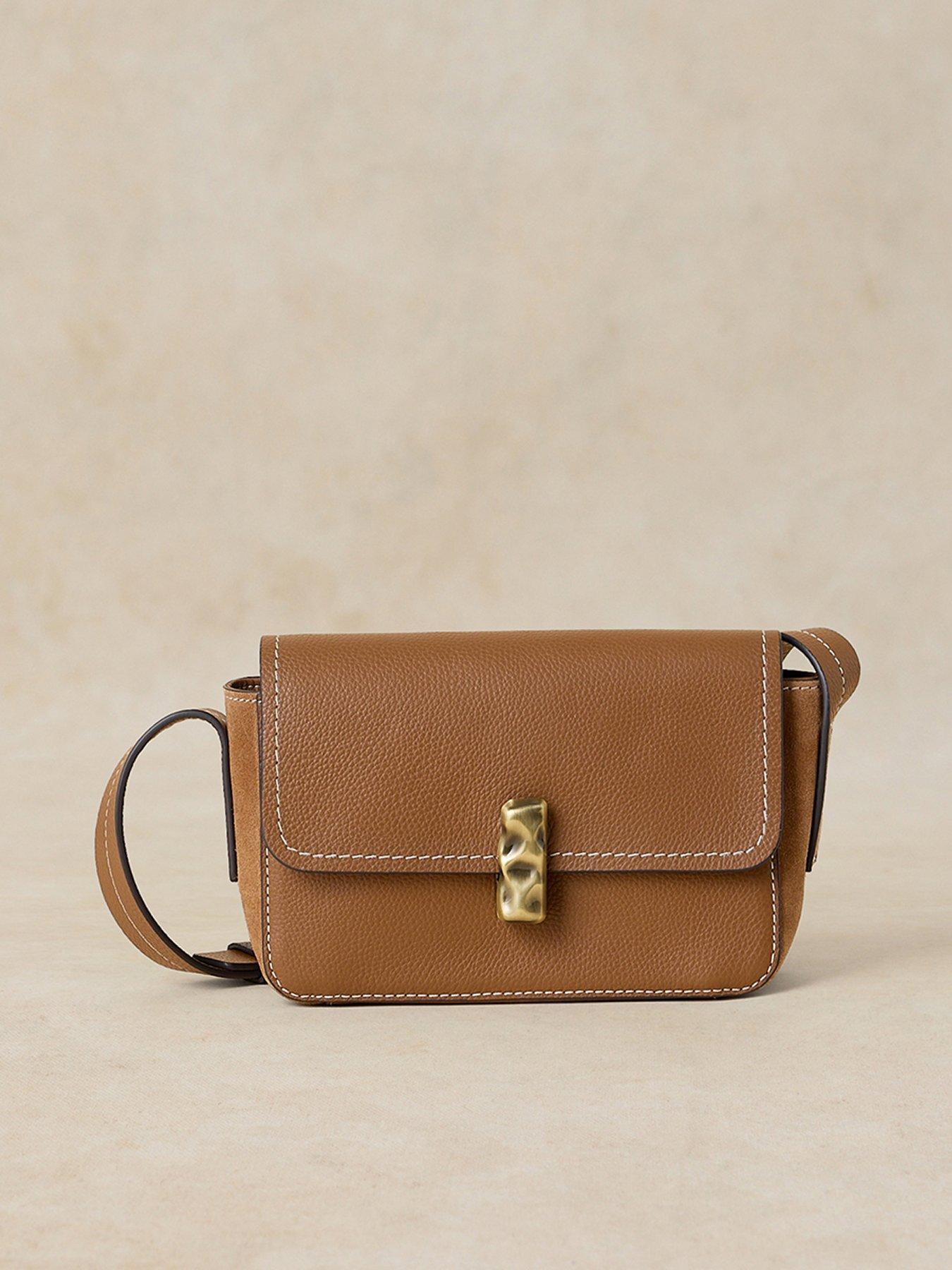 Image 1 of 4 of White Stuff Mini Laila Lock Crossbody Bag - Brown