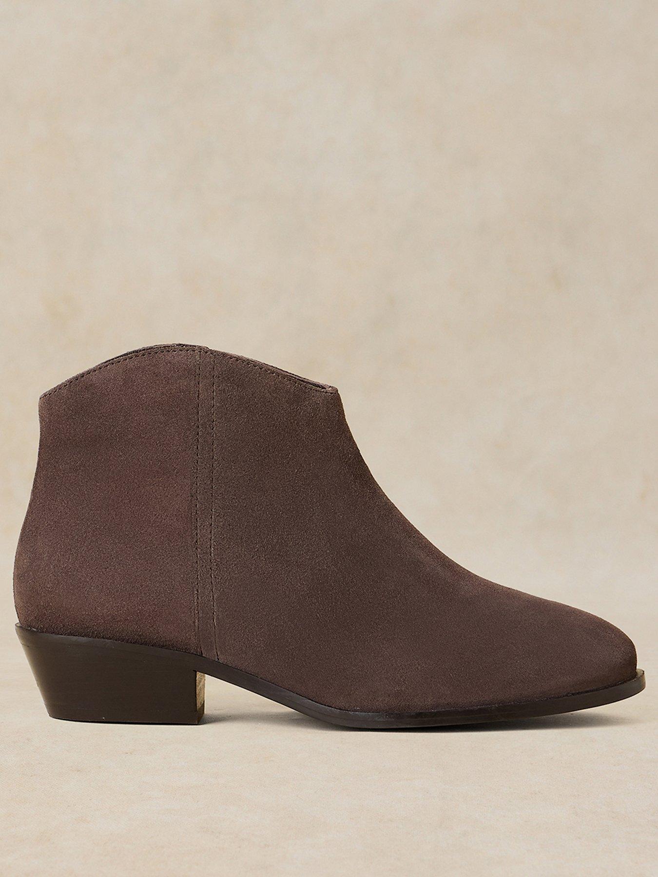 White Stuff Wide Fit Suede Ankle Boot - Grey