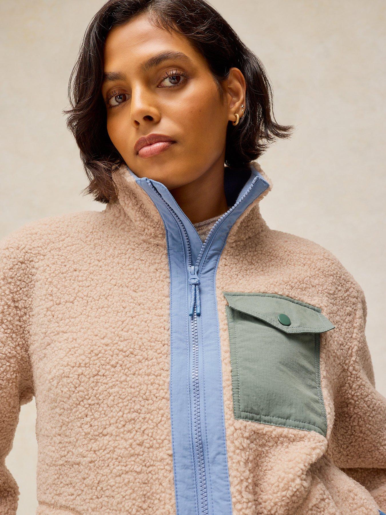 Image 4 of 5 of White Stuff Borg Zip Through Jacket - Cream
