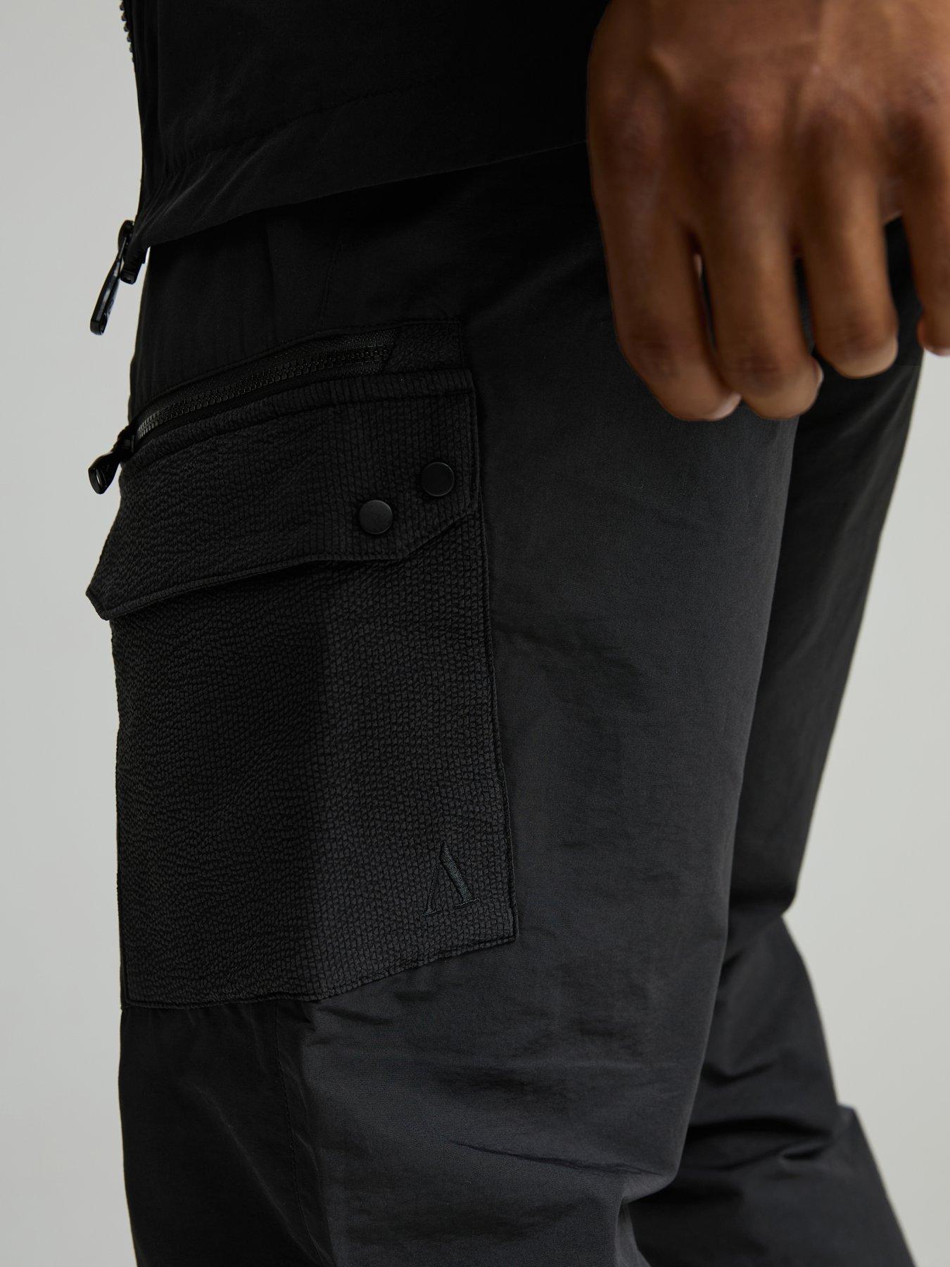 Image 5 of 5 of Alessandro Zavetti Mens Ferruccio 2.0 Tapered Cargo Pocket Cargo Trousers - Black