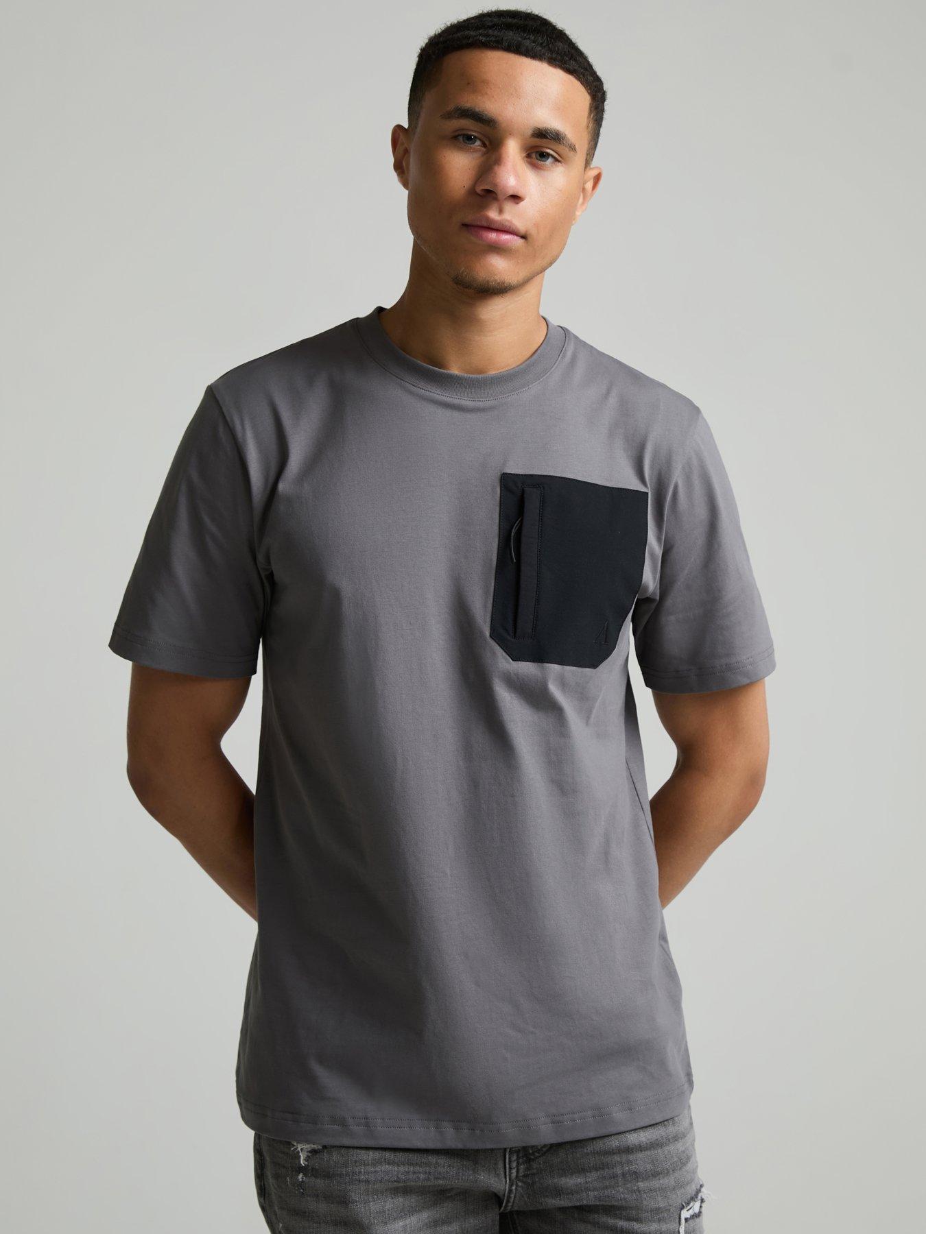 Image 1 of 5 of Alessandro Zavetti Mens Rossano Contrast Pocket T-Shirt - Grey