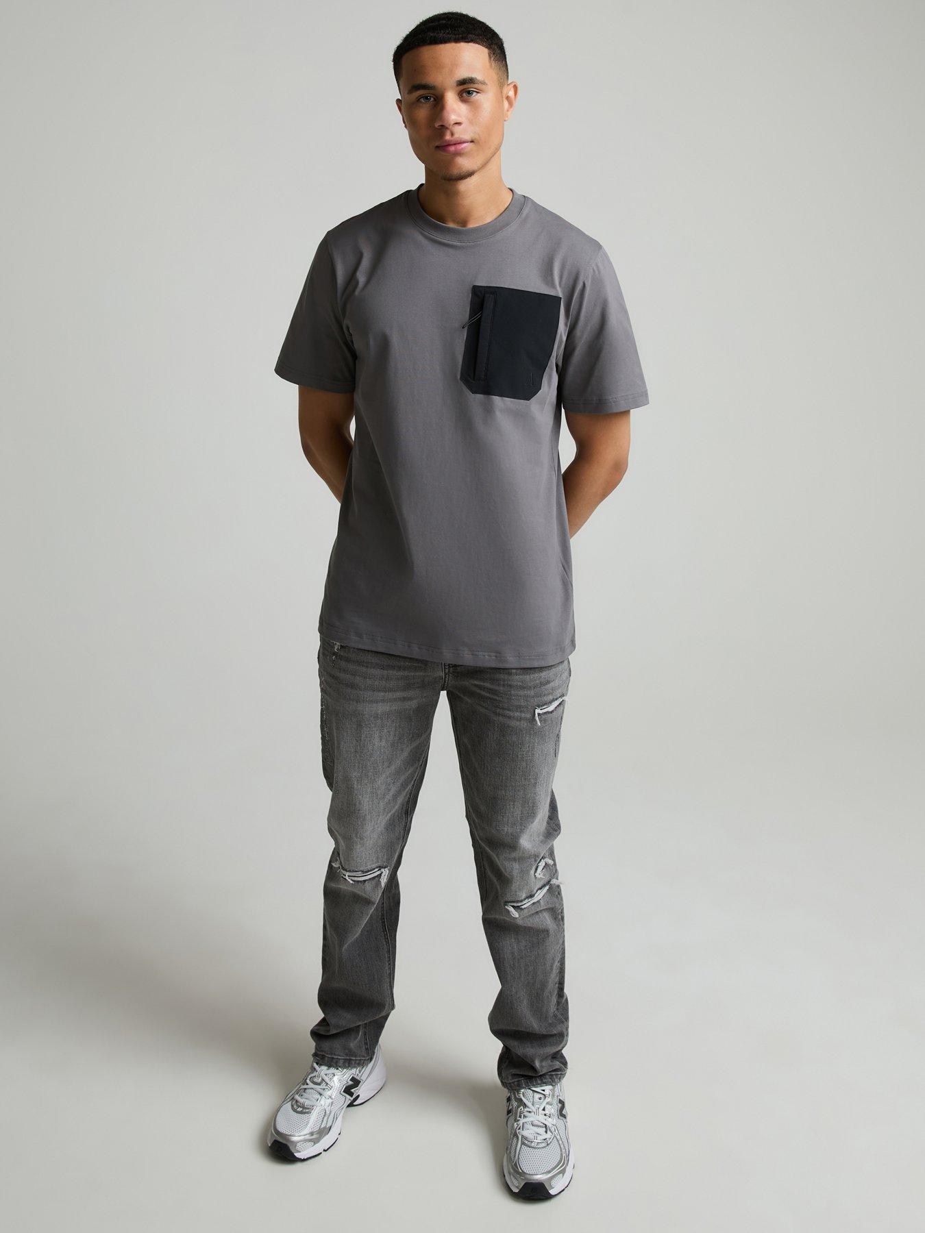 Image 3 of 5 of Alessandro Zavetti Mens Rossano Contrast Pocket T-Shirt - Grey