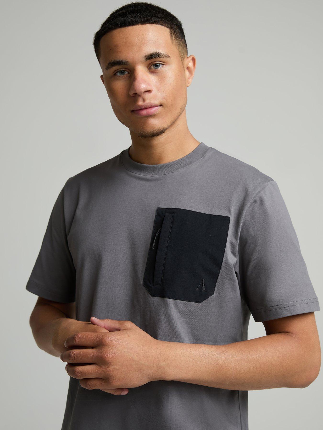 Image 4 of 5 of Alessandro Zavetti Mens Rossano Contrast Pocket T-Shirt - Grey
