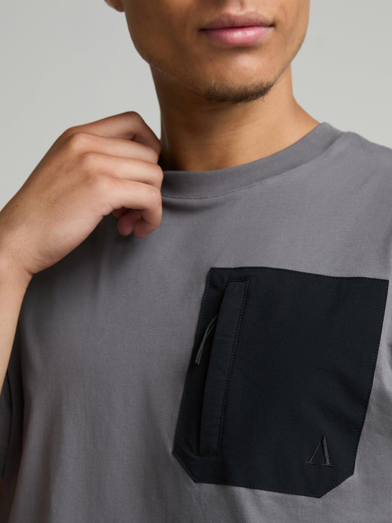 Image 5 of 5 of Alessandro Zavetti Mens Rossano Contrast Pocket T-Shirt - Grey