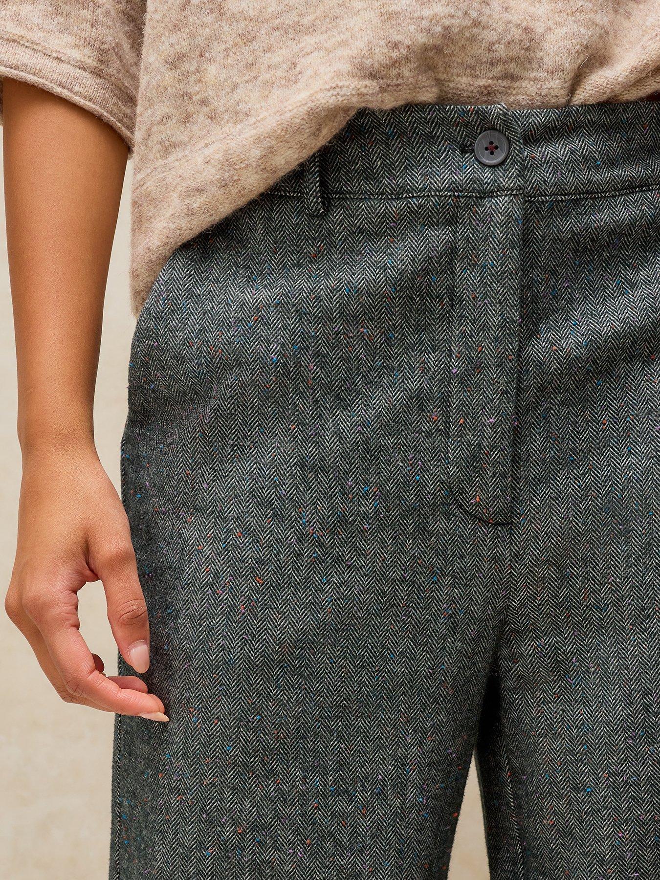 Image 4 of 5 of White Stuff Womens Belle Organic Cotton Blend Stretch Wide Leg Trousers - Grey