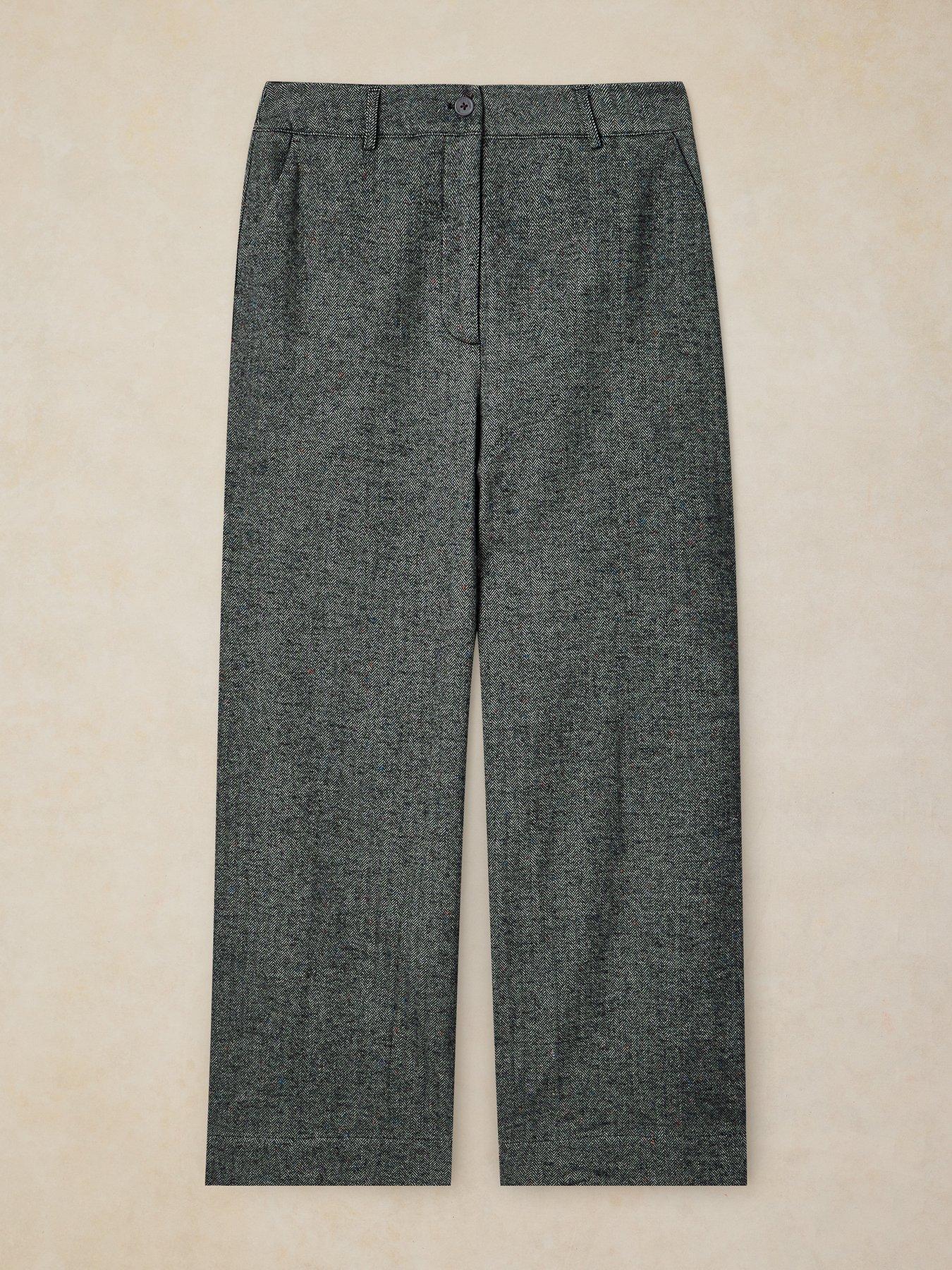 Image 5 of 5 of White Stuff Womens Belle Organic Cotton Blend Stretch Wide Leg Trousers - Grey