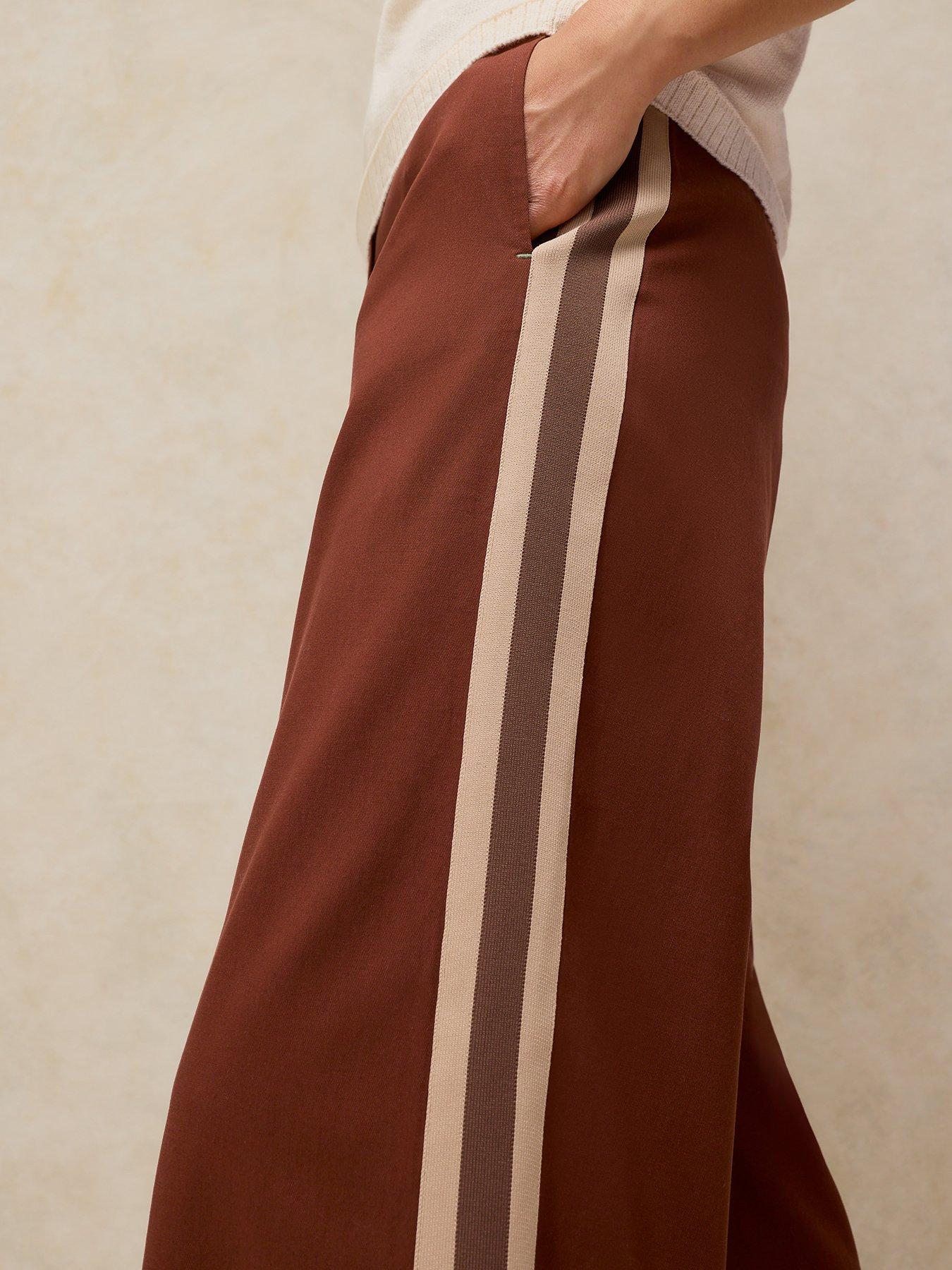 Image 4 of 6 of White Stuff Kenna Side Stripe Trousers - Brown