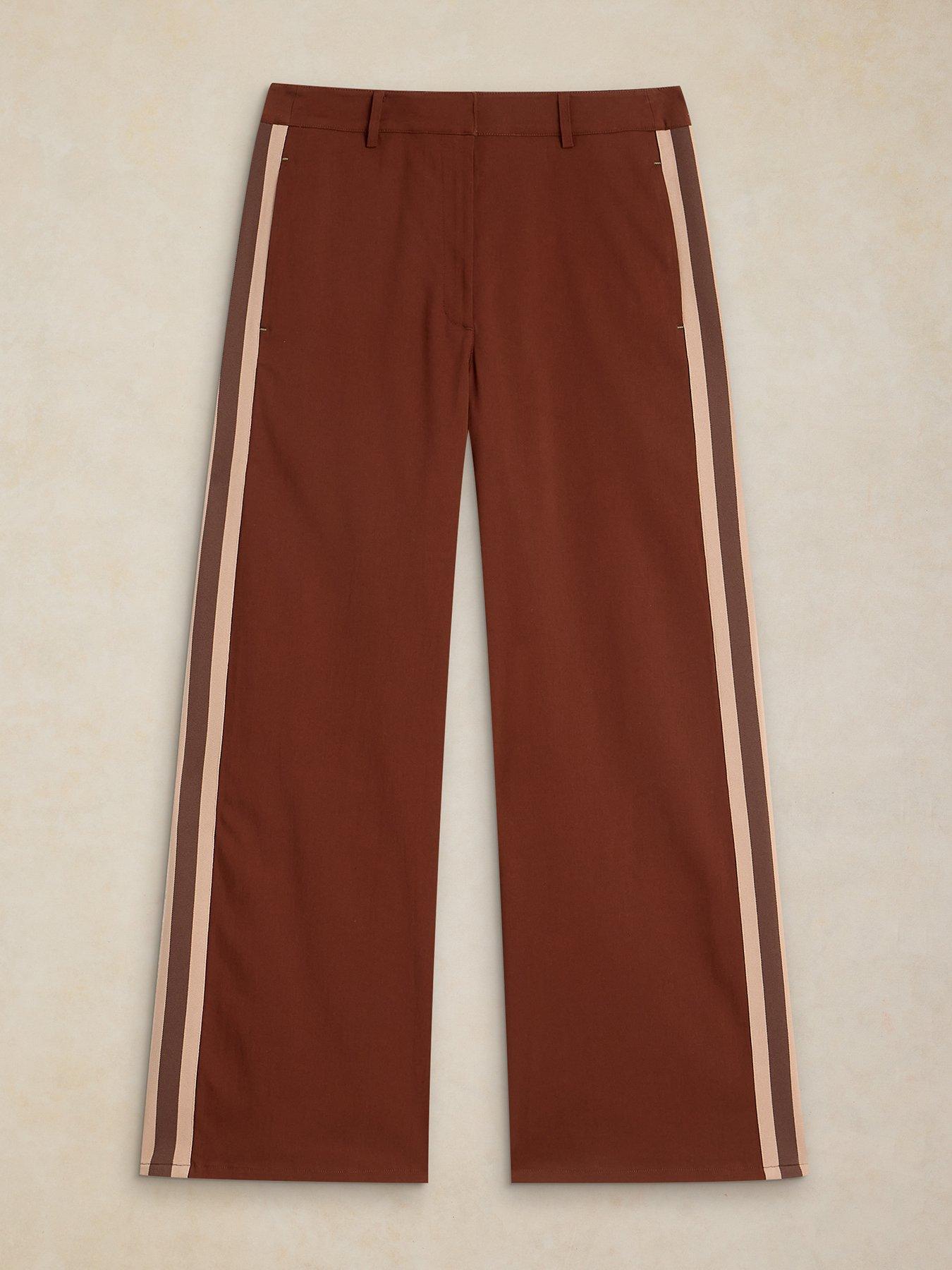 Image 5 of 6 of White Stuff Kenna Side Stripe Trousers - Brown