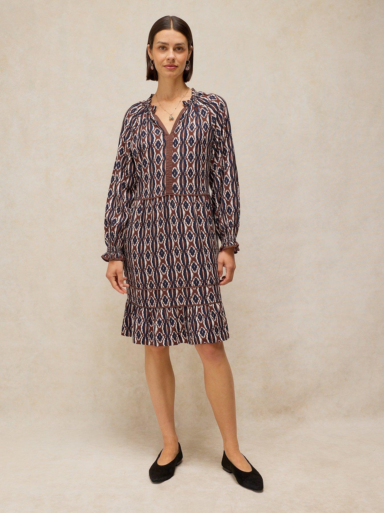 White Stuff Easton Swing Dress - Brown
