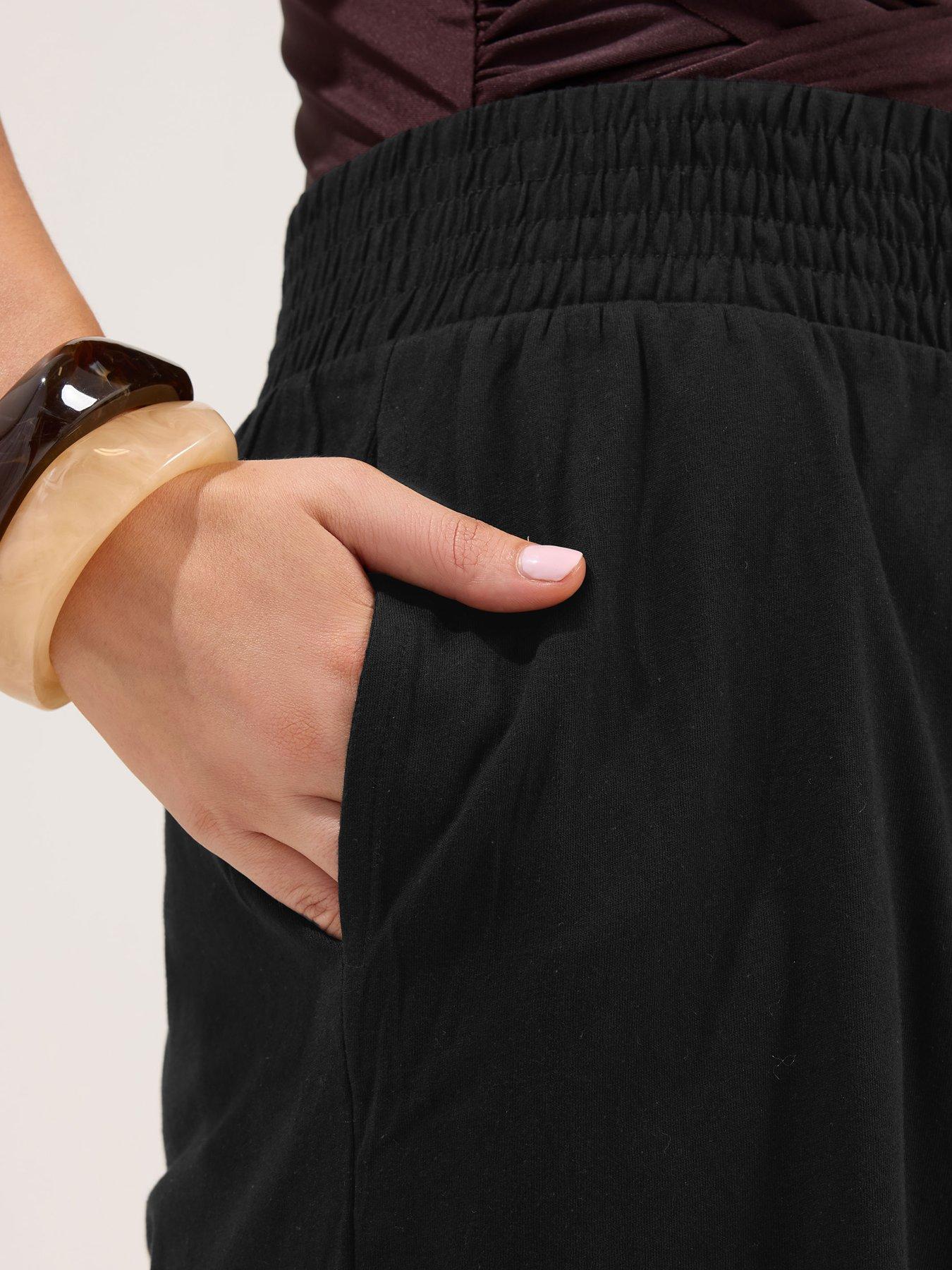 Image 4 of 4 of Yours Curve Jersey Shirred Shorts