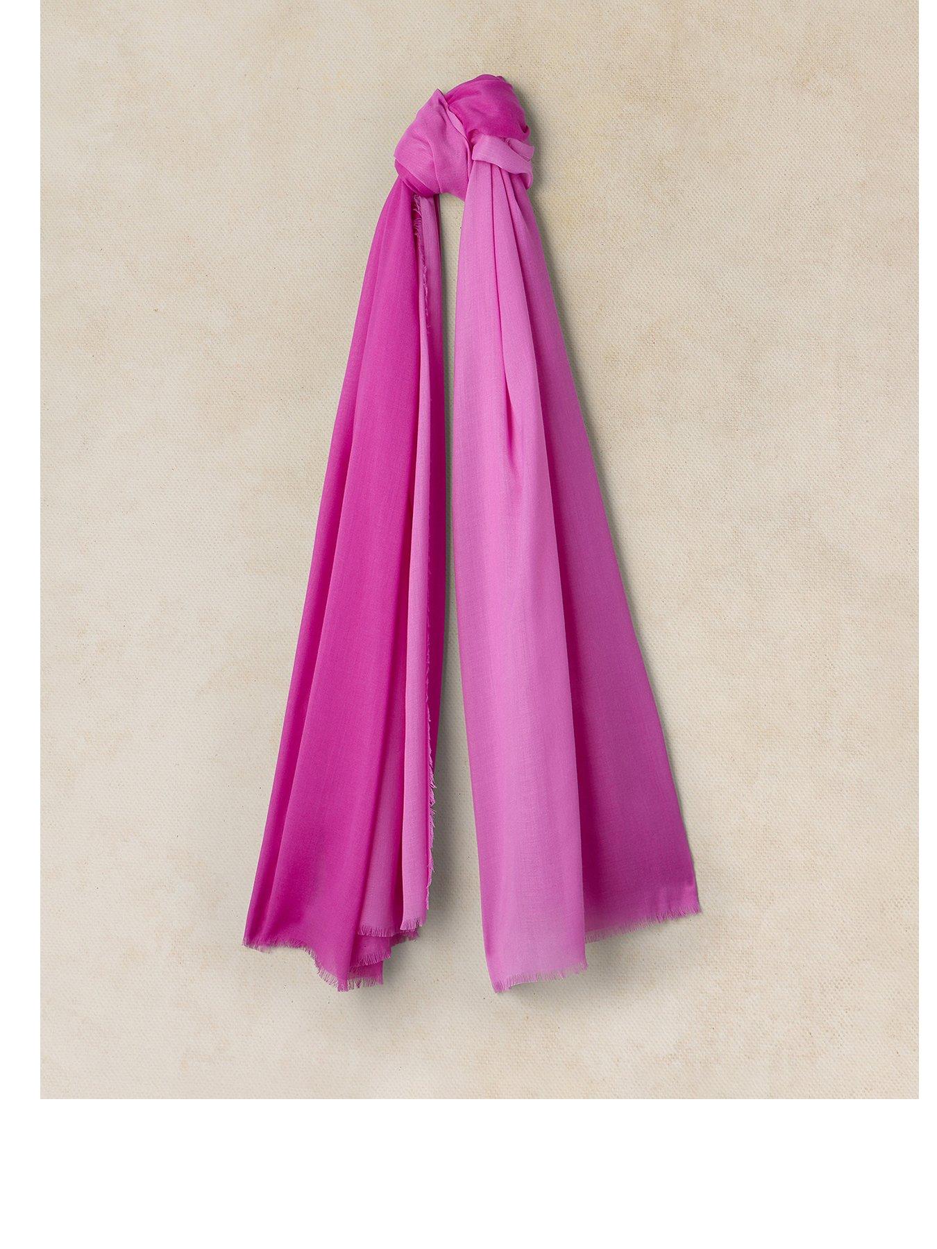 White Stuff Fringed Lightweight Scarf - Pink