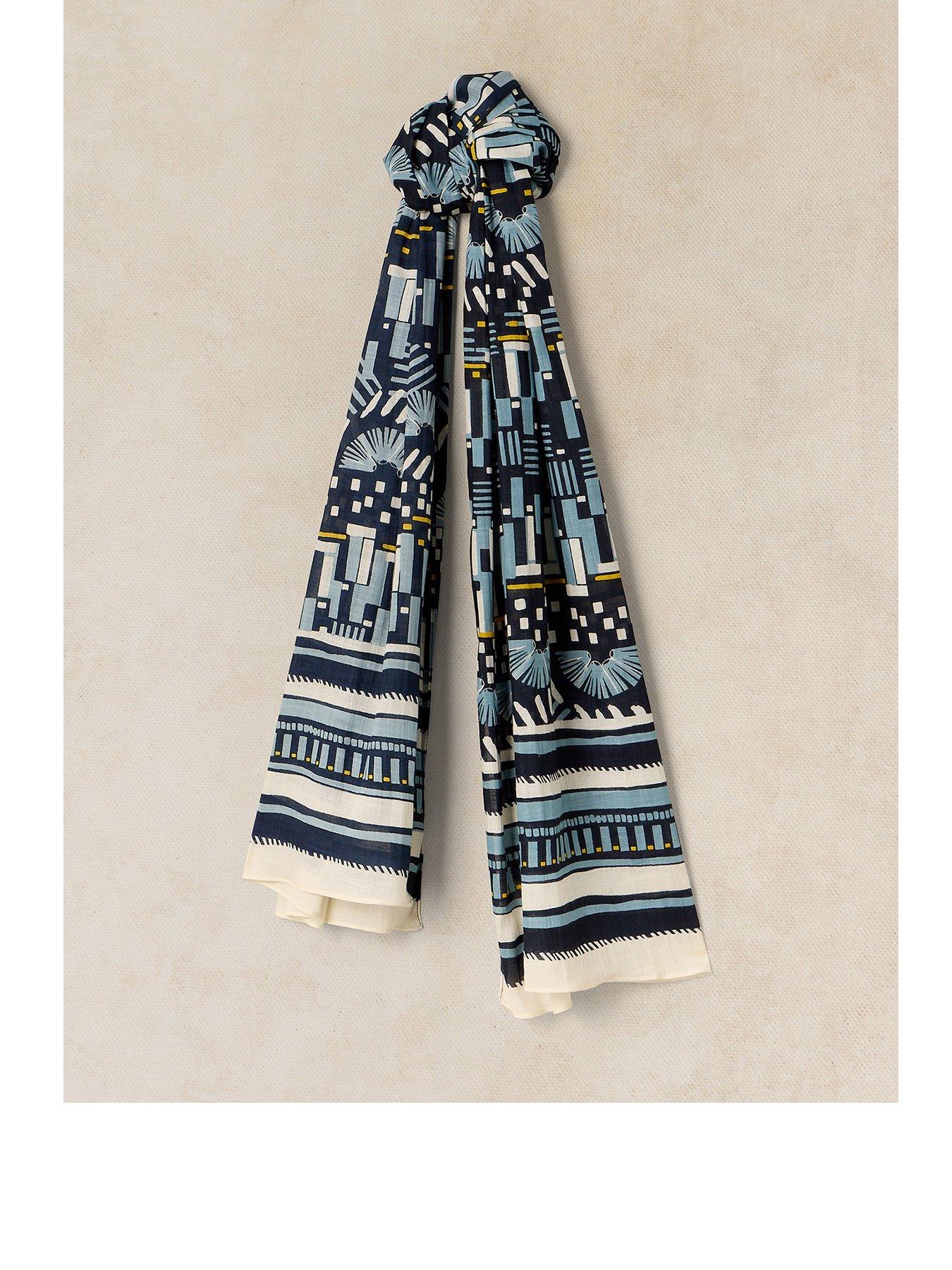 White Stuff Callie Printed Scarf - Blue