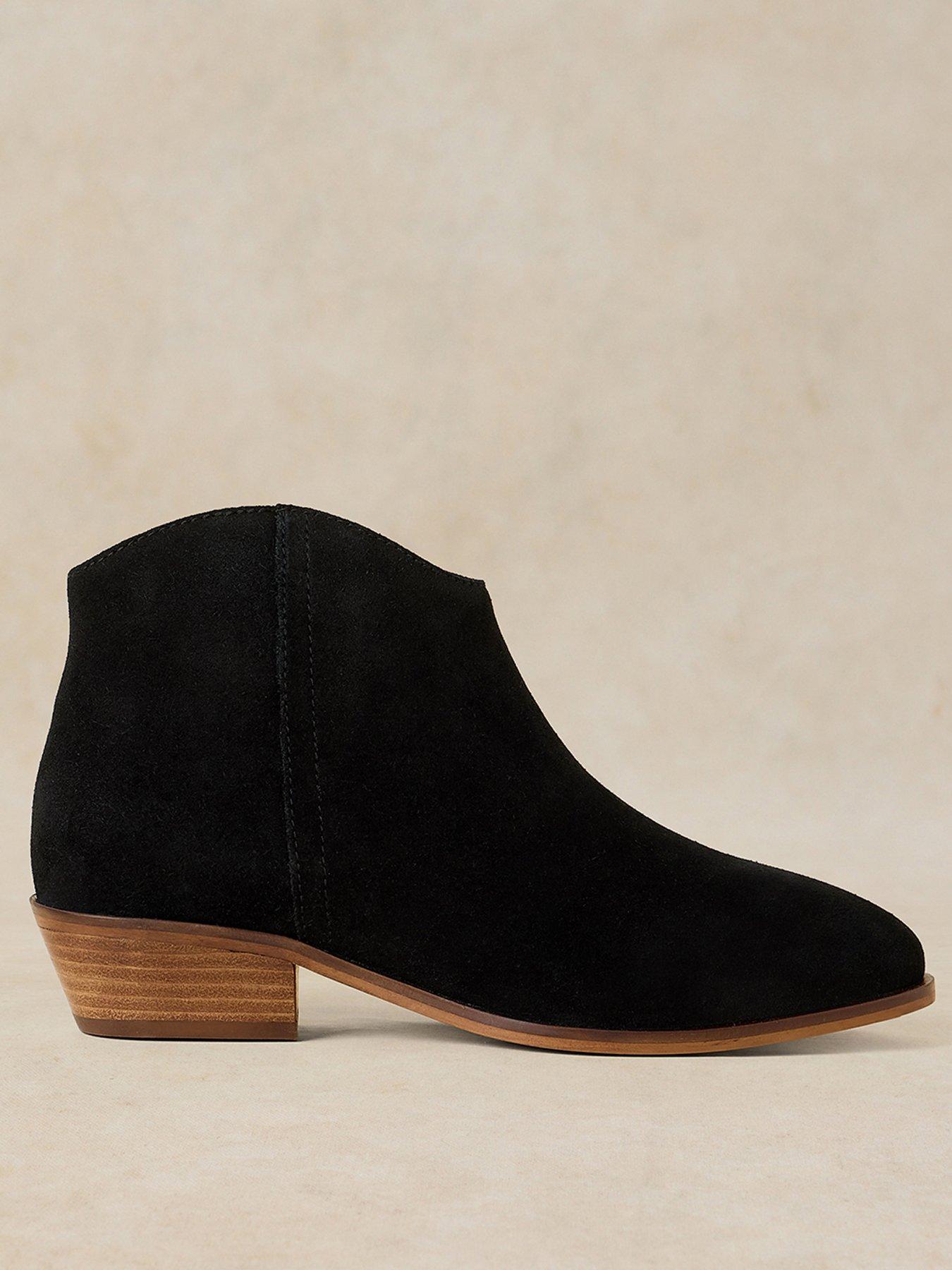 Image 1 of 4 of White Stuff Wide Fit Suede Ankle Boots - Black