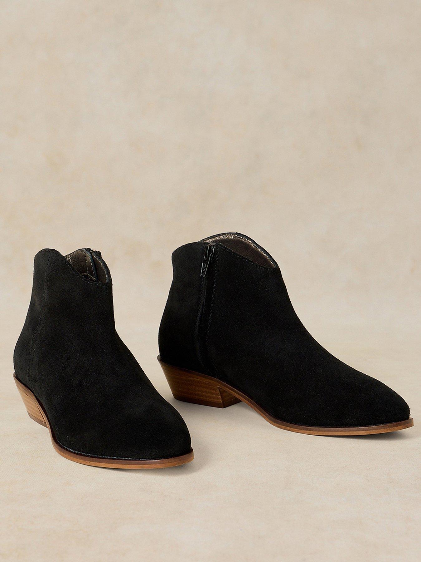 Image 2 of 4 of White Stuff Wide Fit Suede Ankle Boots - Black