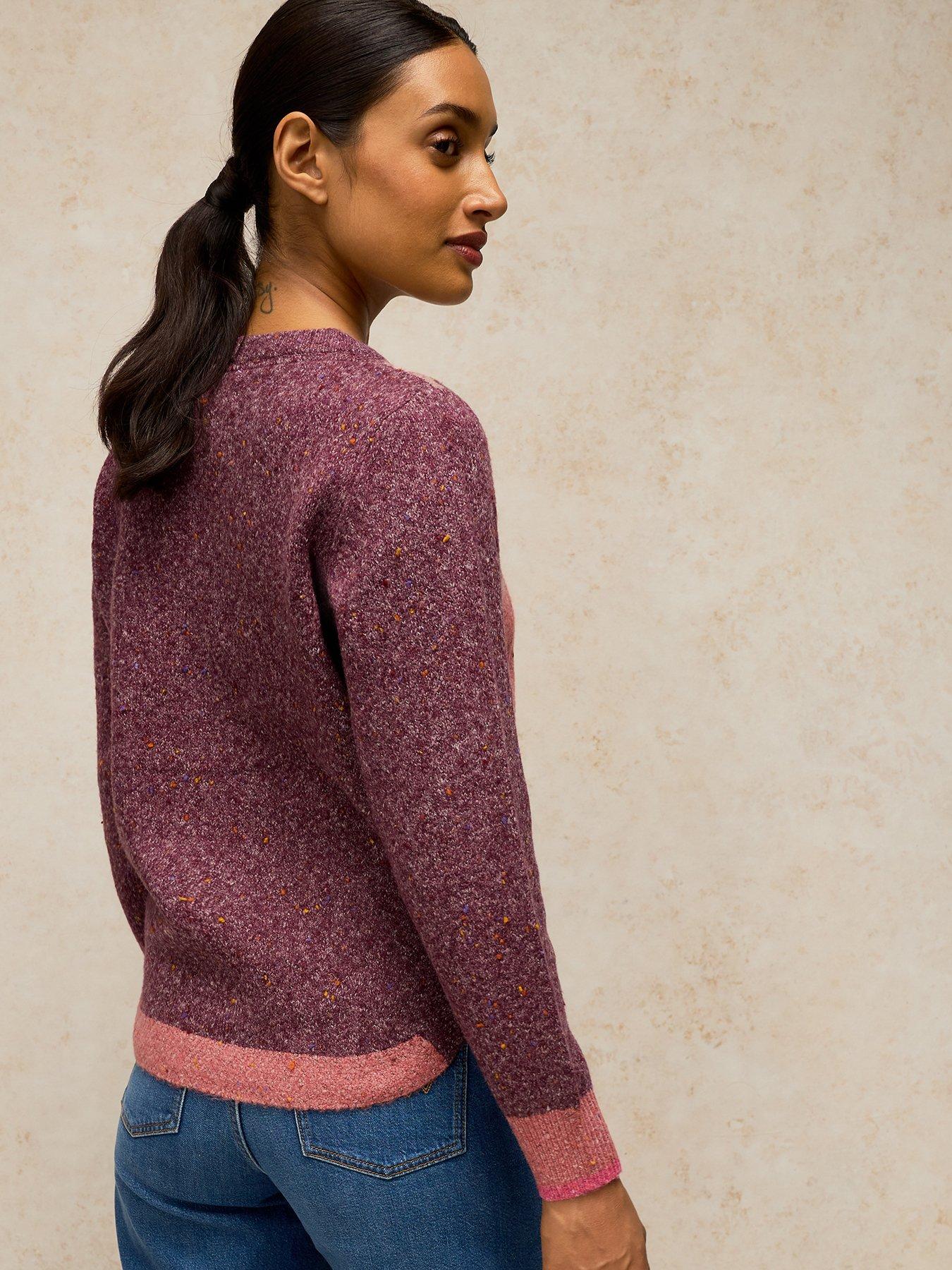 Image 2 of 5 of White Stuff Talia Colour Block Knitted Jumper - Purple