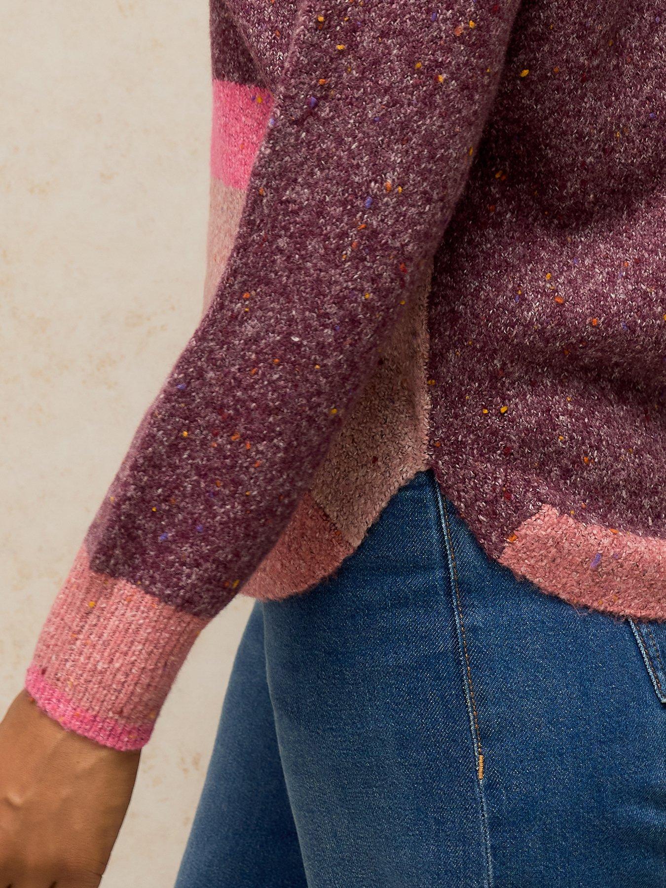 Image 4 of 5 of White Stuff Talia Colour Block Knitted Jumper - Purple