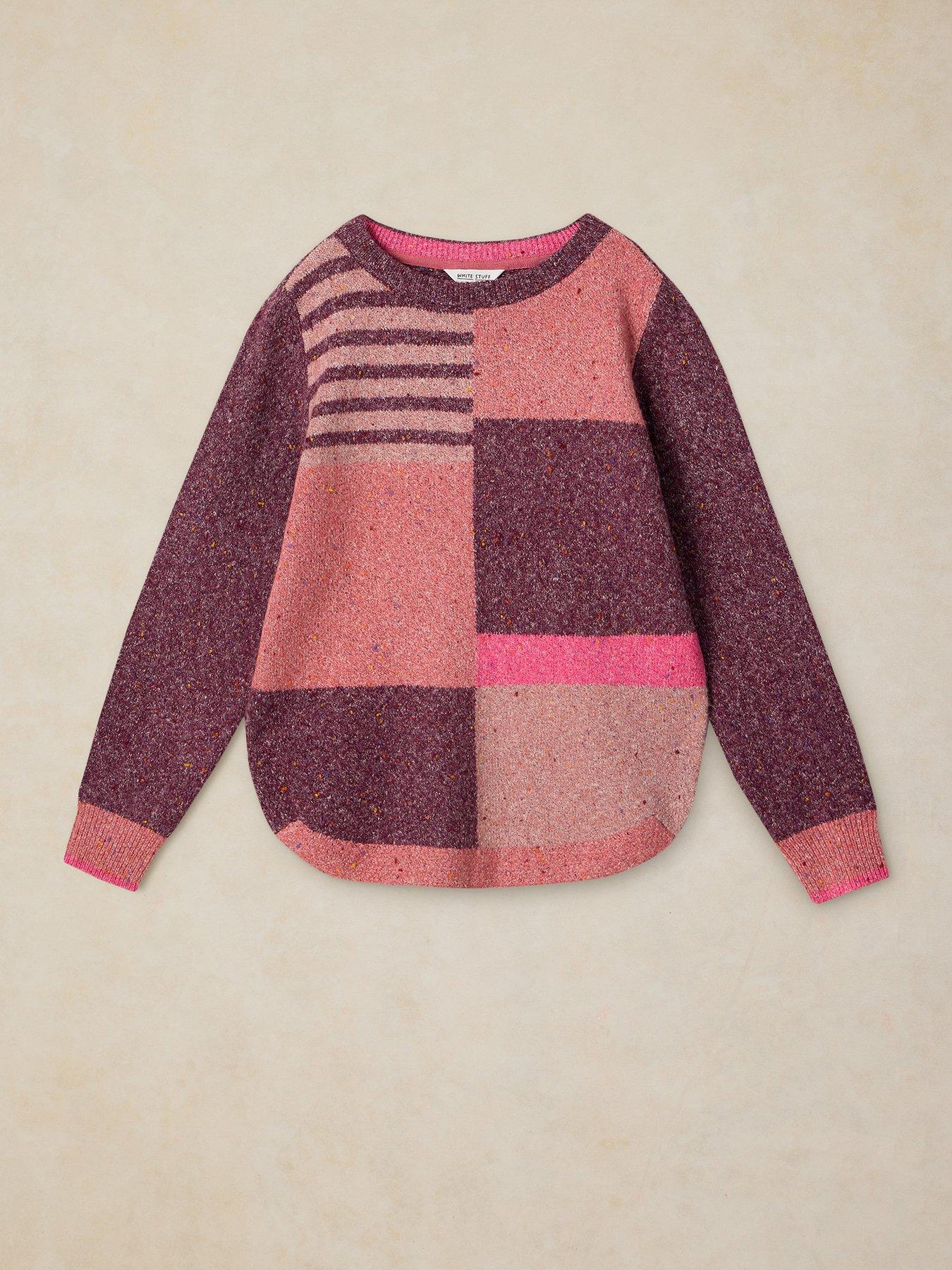 Image 5 of 5 of White Stuff Talia Colour Block Knitted Jumper - Purple
