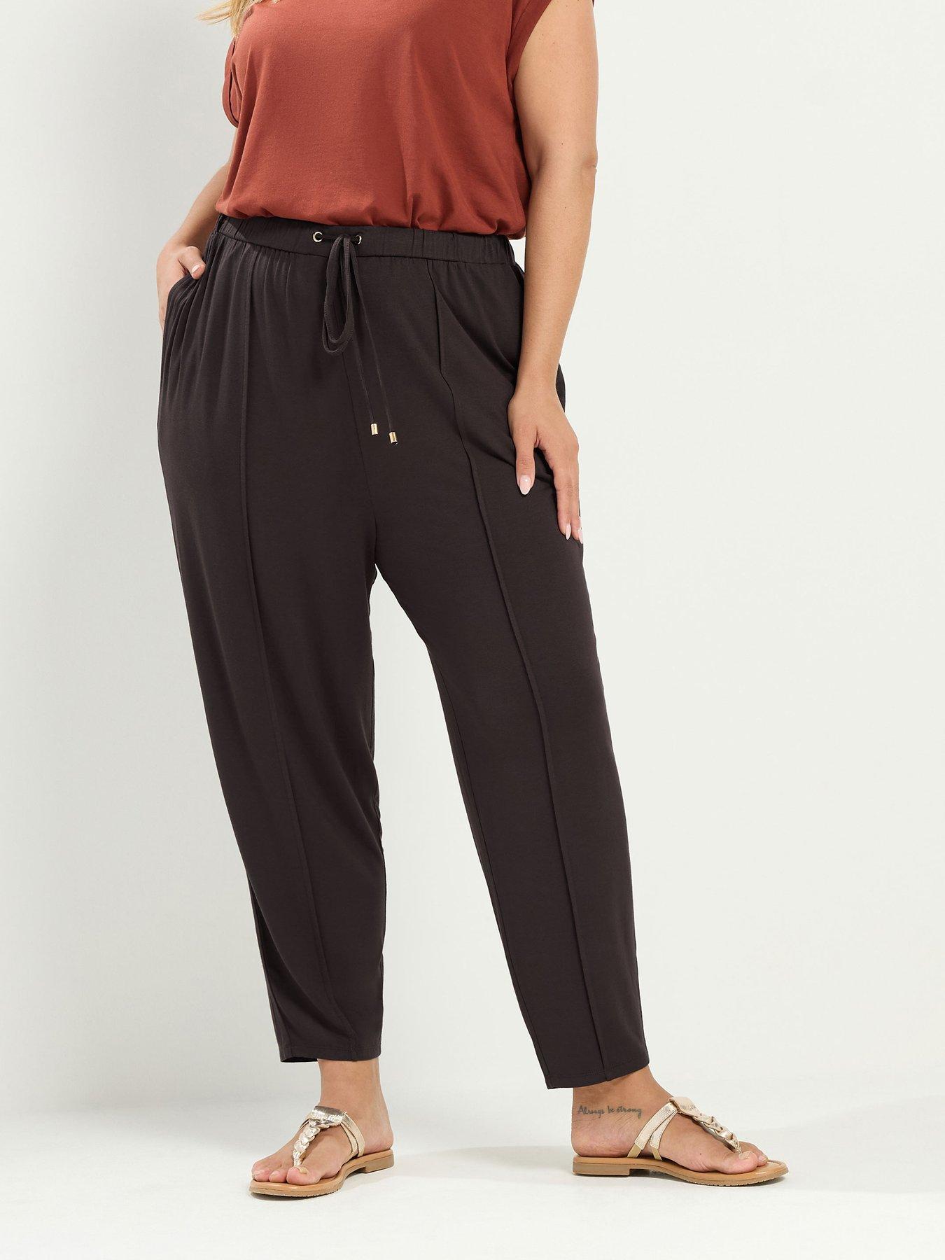 Yours Curve Harem Jogger - Brown