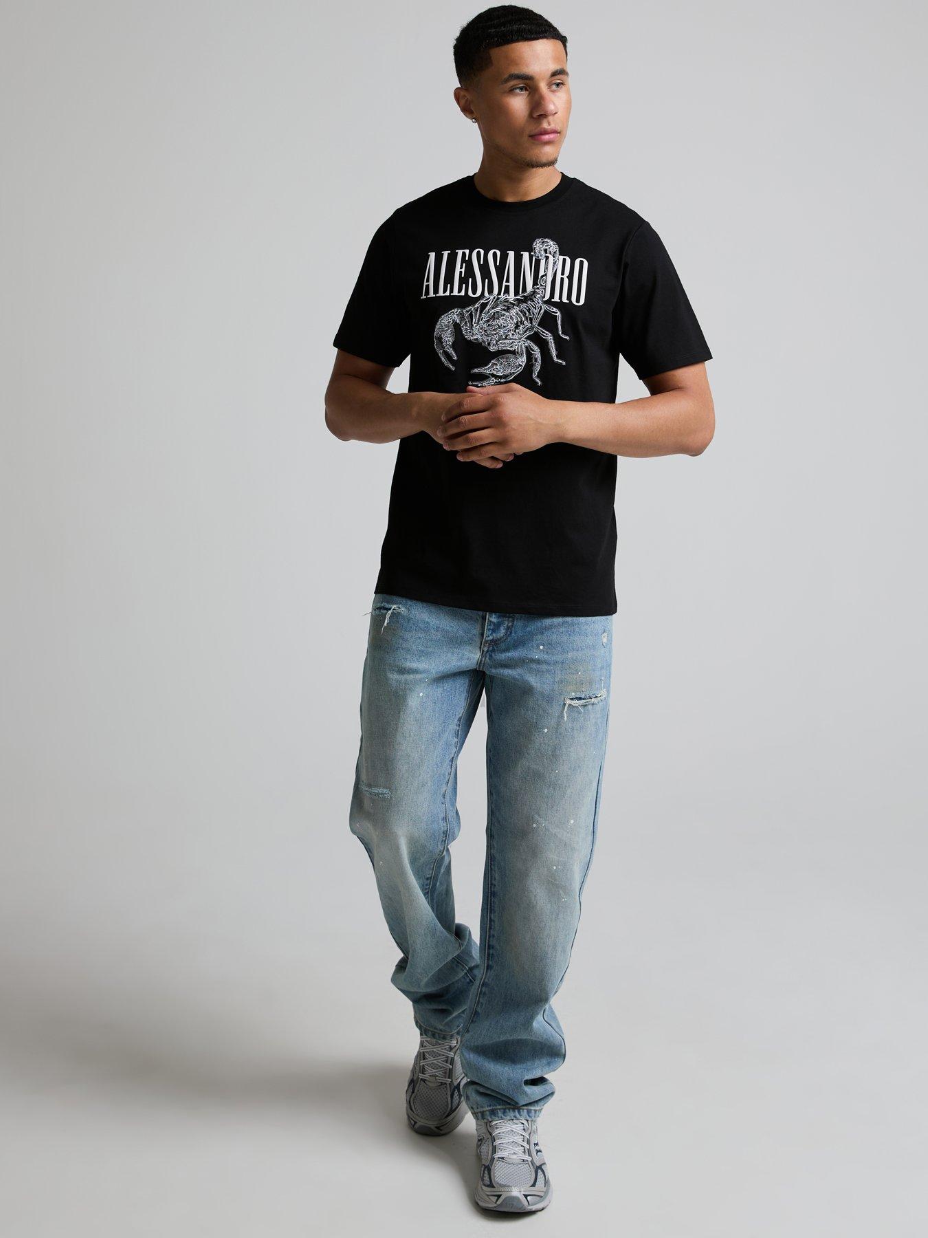Image 3 of 5 of Alessandro Zavetti Mens Veleno Graphic Print Short Sleeve T-Shirt - Black