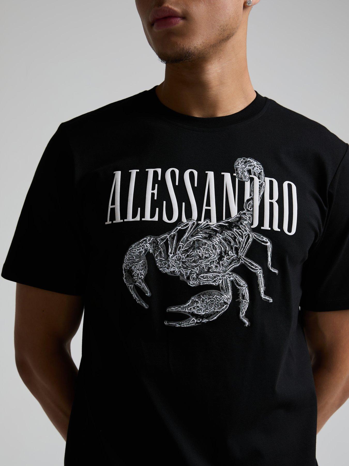 Image 4 of 5 of Alessandro Zavetti Mens Veleno Graphic Print Short Sleeve T-Shirt - Black