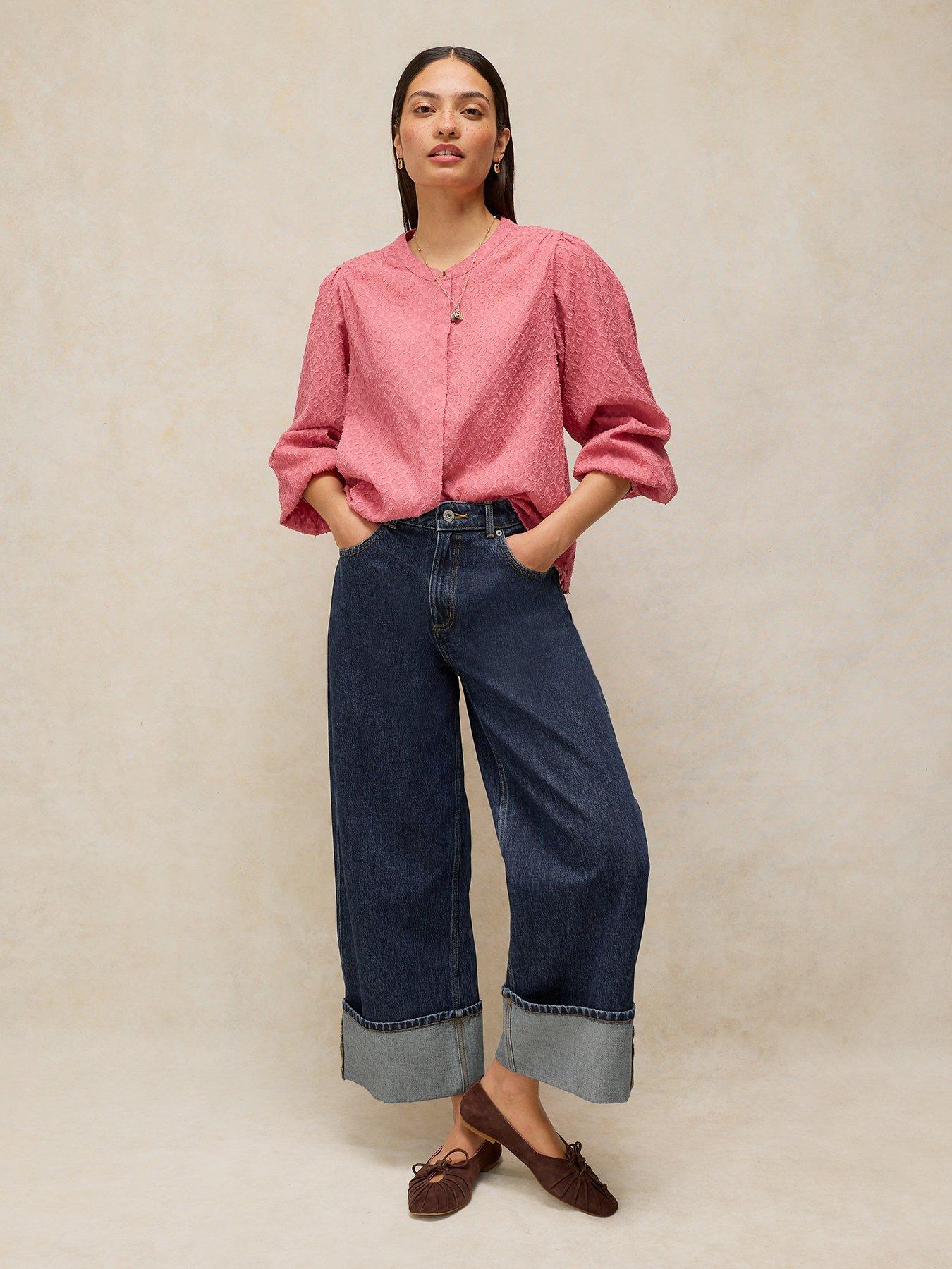 Image 3 of 6 of White Stuff Bailey Straight Turn Up Jeans - Blue