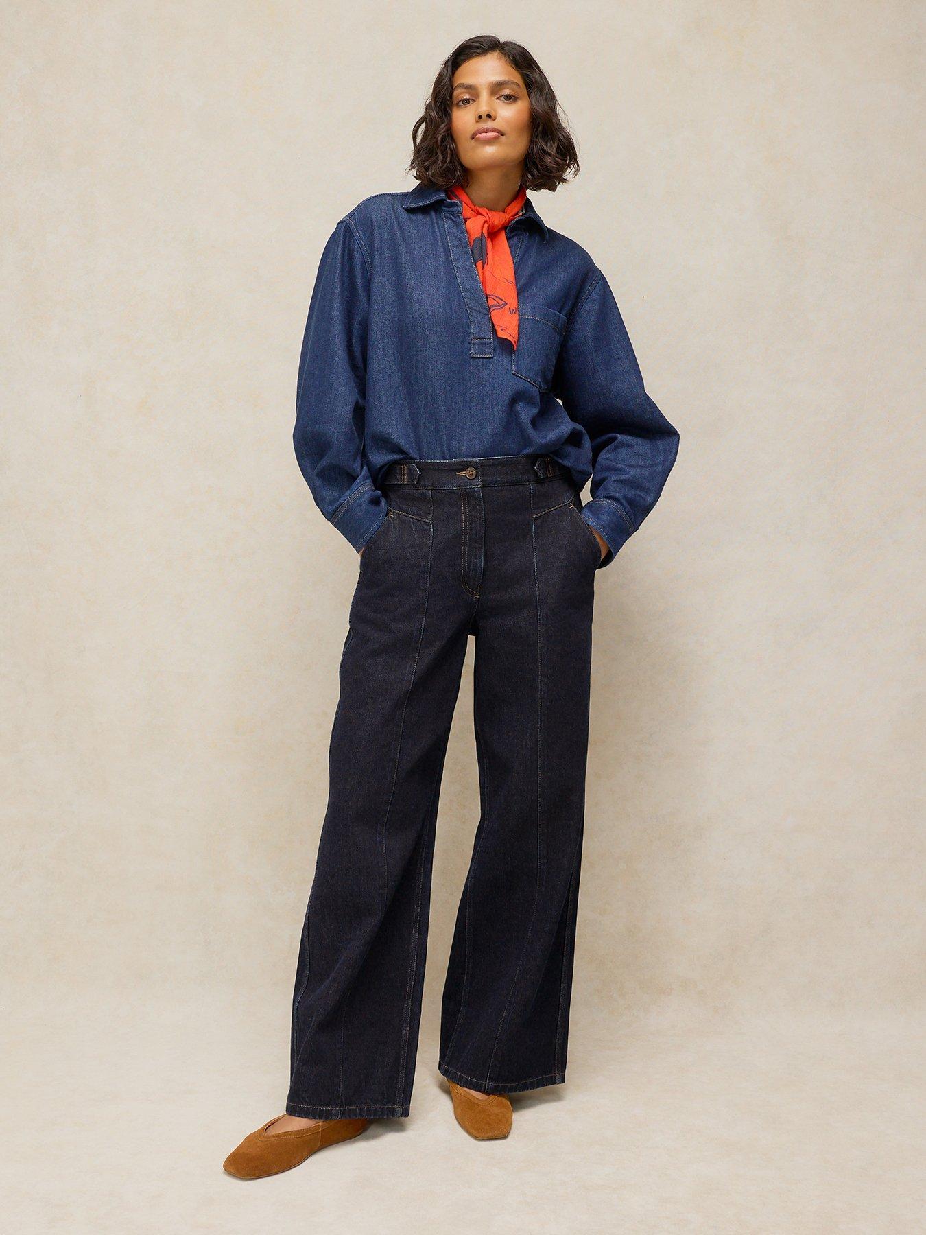 Image 3 of 6 of White Stuff Carmella Wide Leg Jeans - Blue