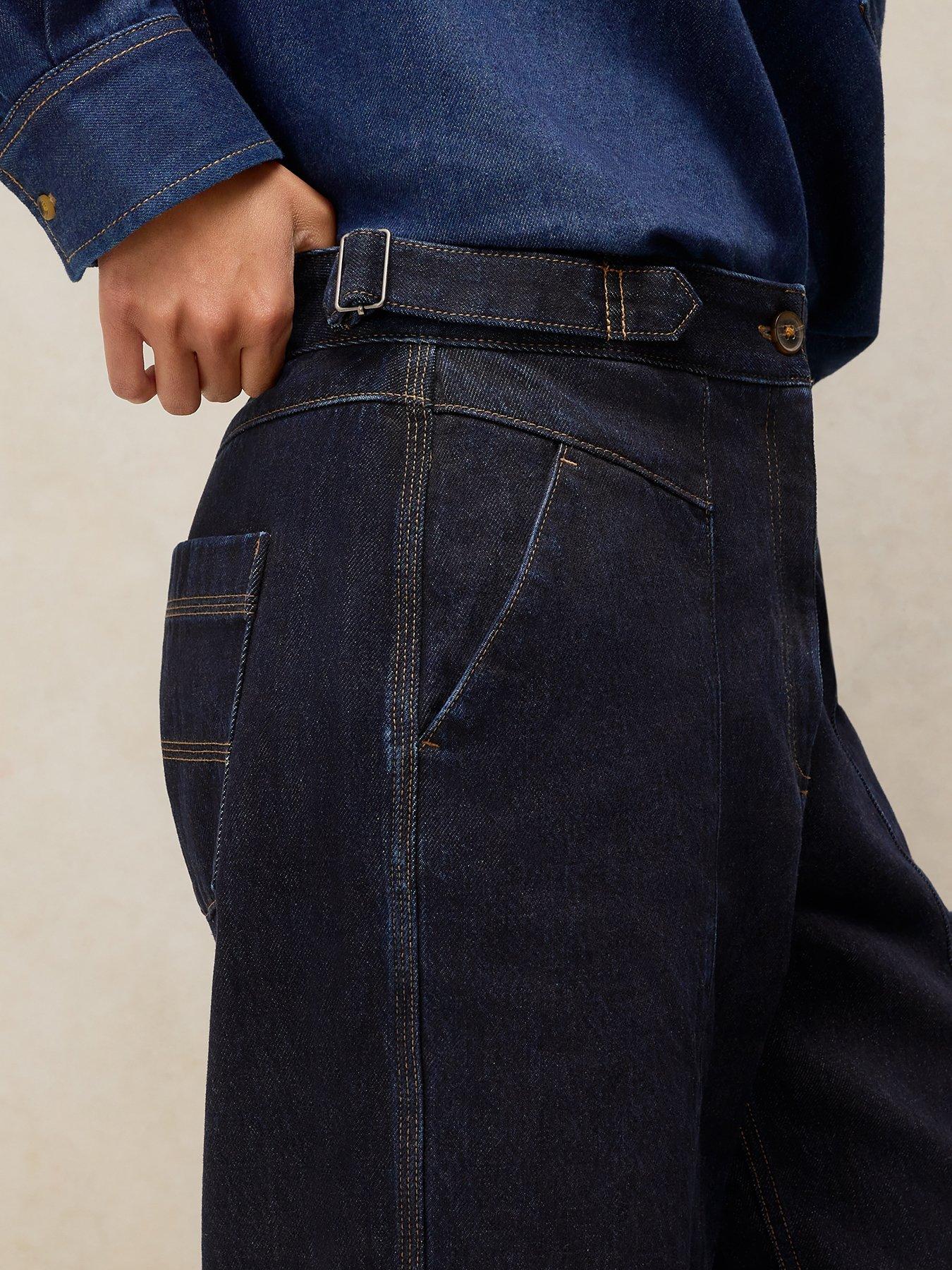 Image 4 of 6 of White Stuff Carmella Wide Leg Jeans - Blue