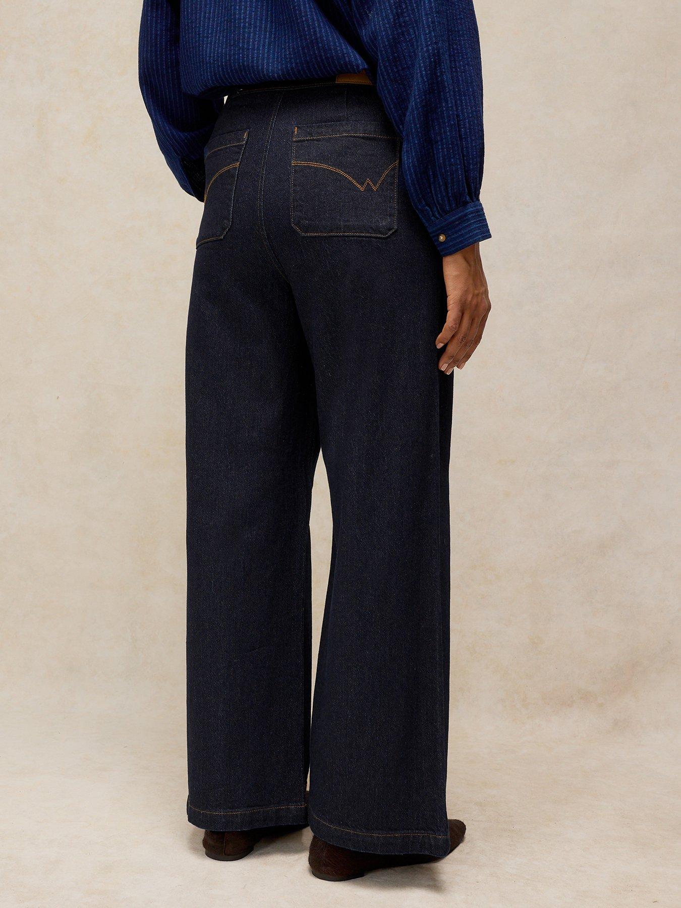 Image 2 of 6 of White Stuff Reese Button Detail Jeans - Blue