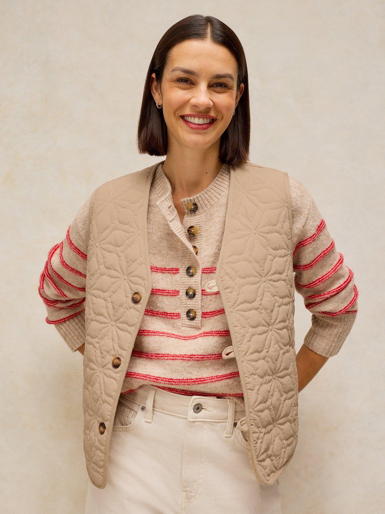 White Stuff Emery Reversible Quilted Gilet - Beige