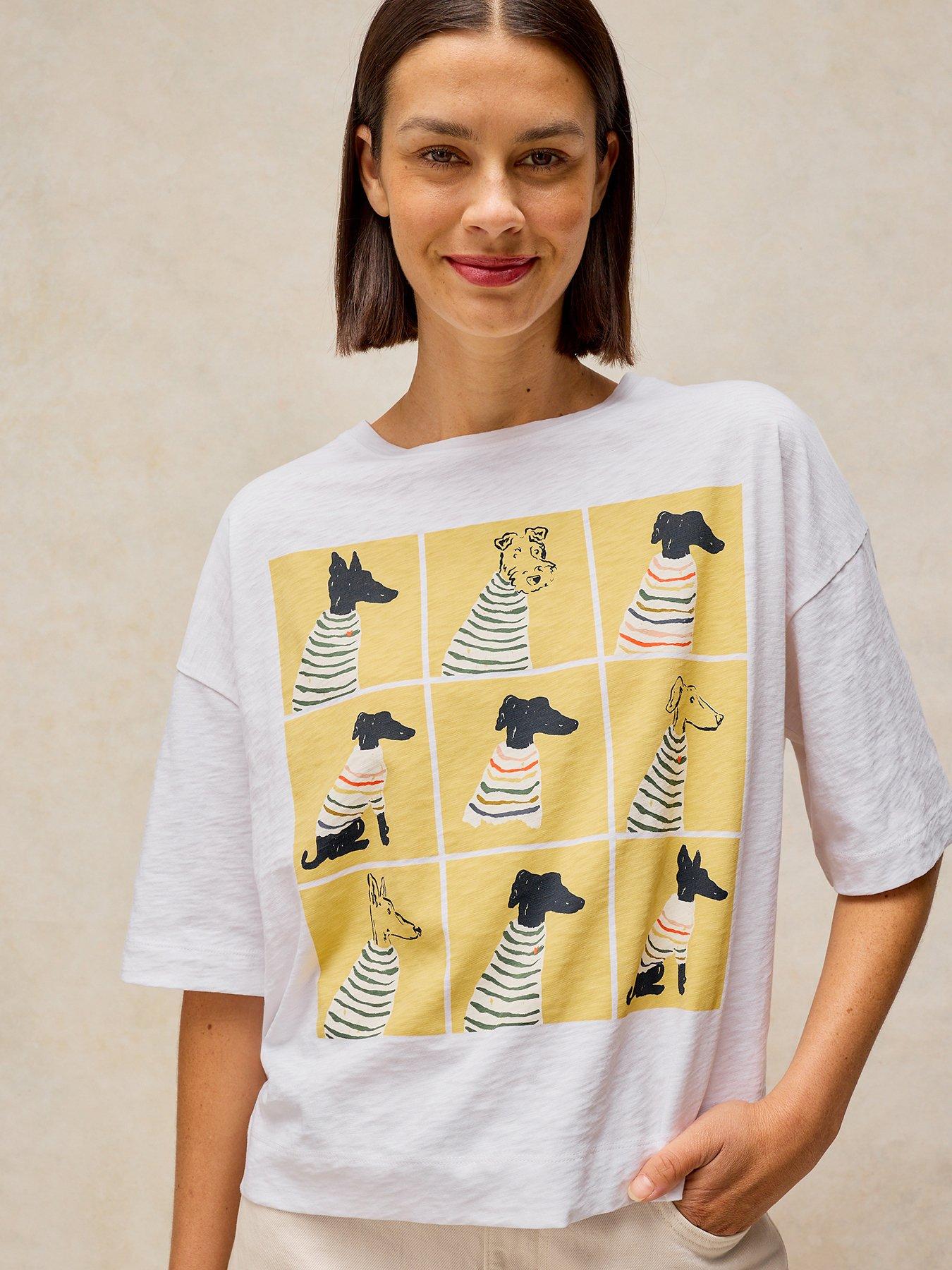 White Stuff Katya Graphic Crew Neck T-Shirt - White