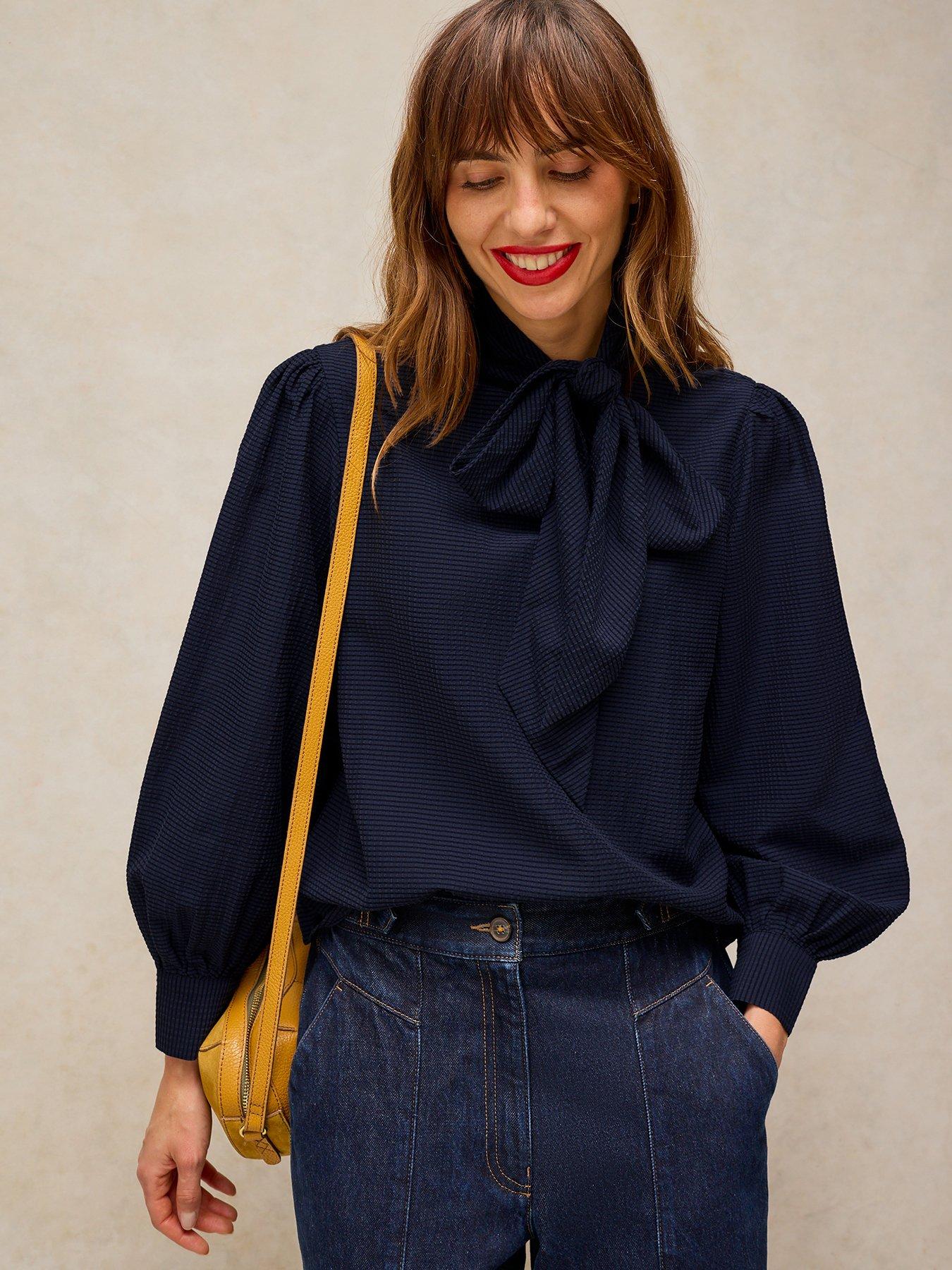 Image 1 of 5 of White Stuff Fleur Tie Neck Top