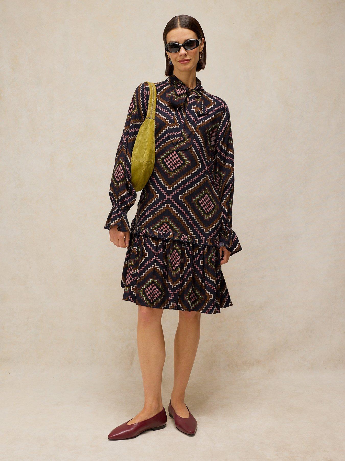 Image 3 of 6 of White Stuff Kalia Short Sleeve Midi Dress - Multi