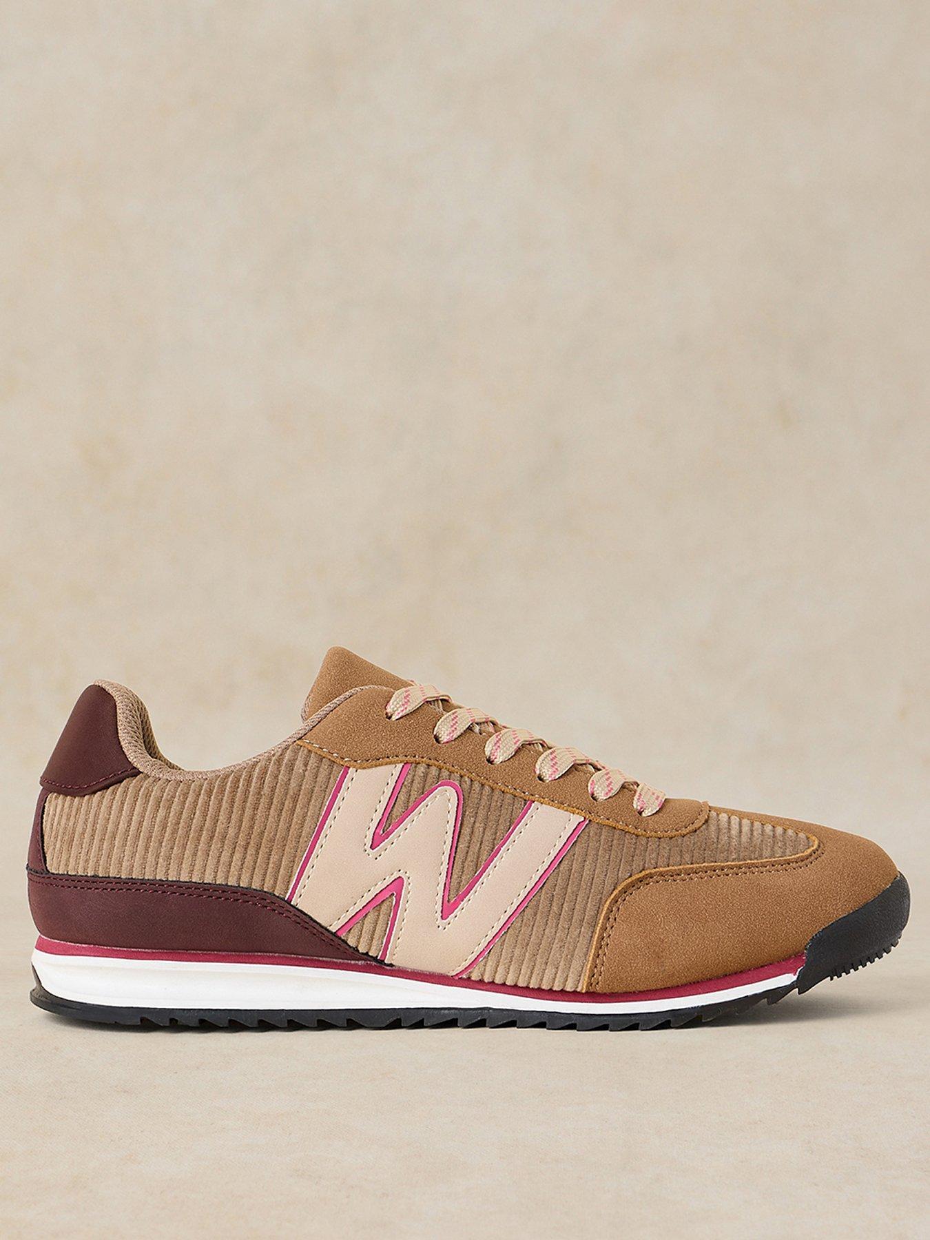 White Stuff Lucy Colour Block Lace-Up Trainers - Beige