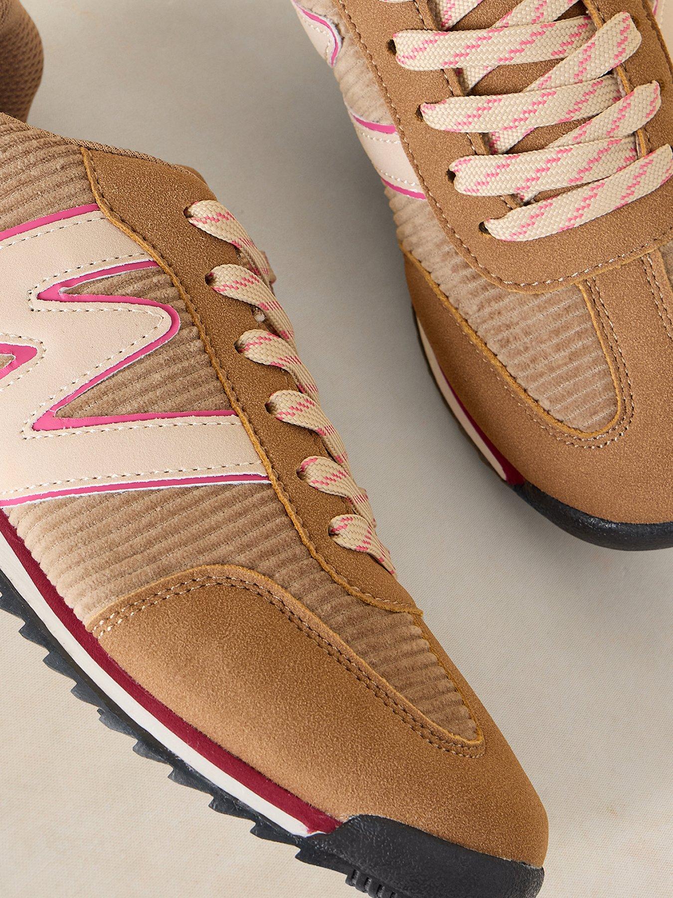 Image 4 of 4 of White Stuff Lucy Colour Block Lace-Up Trainers - Beige