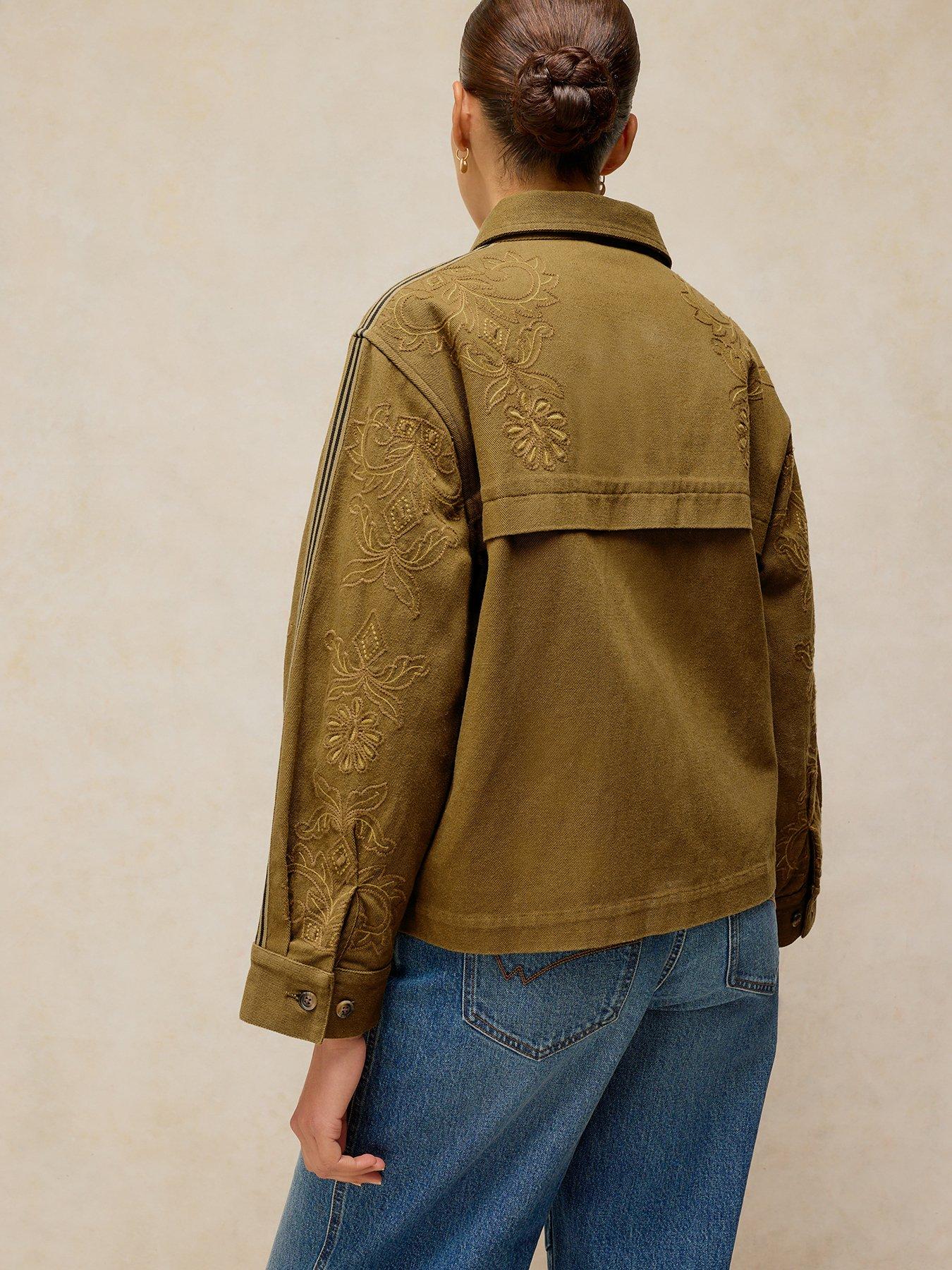 Image 2 of 6 of White Stuff Jade Embroidered Jacket - Green
