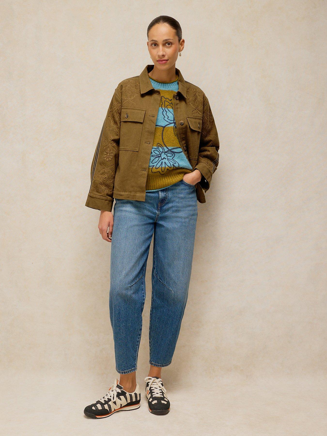 Image 3 of 6 of White Stuff Jade Embroidered Jacket - Green