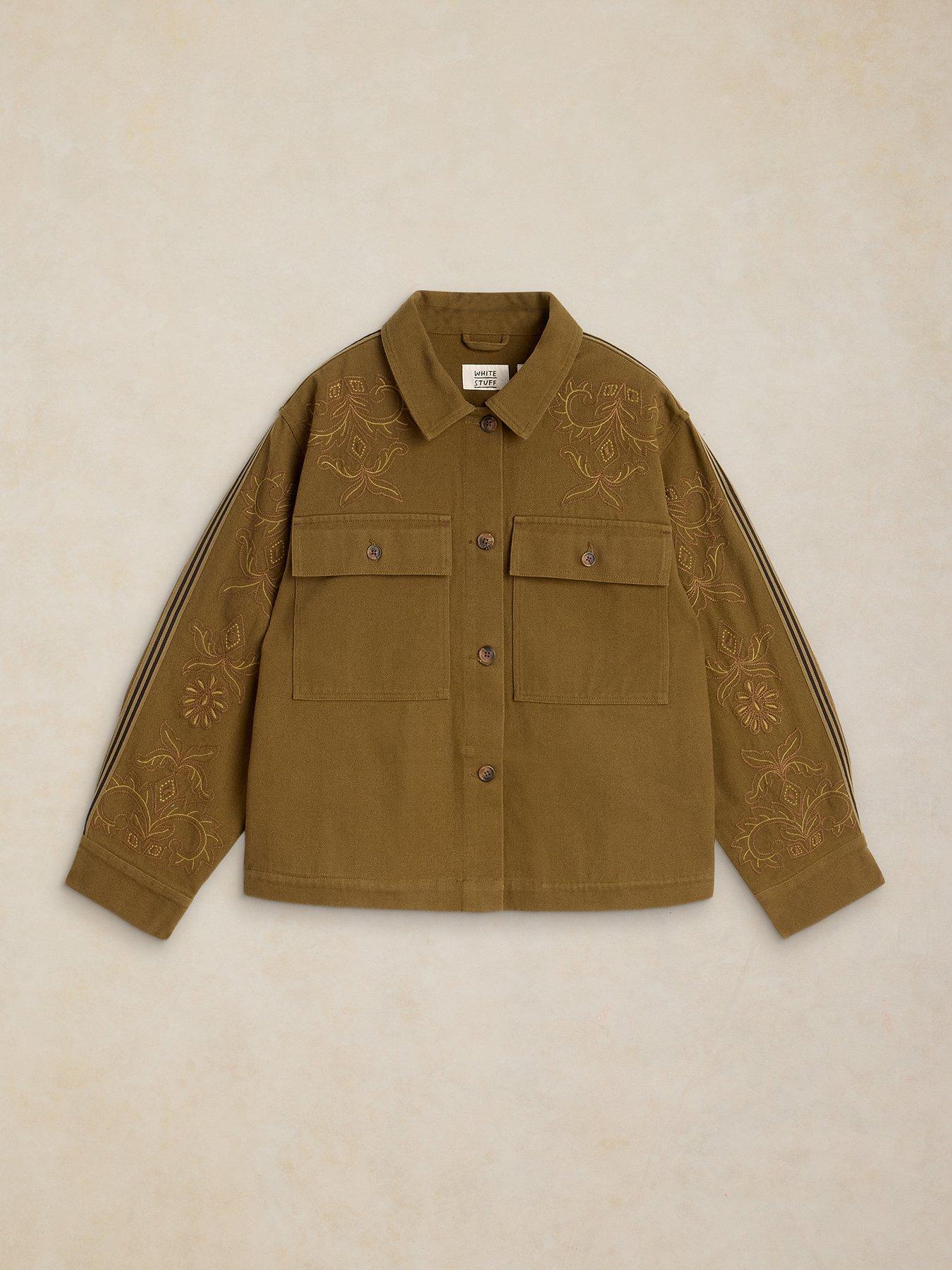 Image 5 of 6 of White Stuff Jade Embroidered Jacket - Green