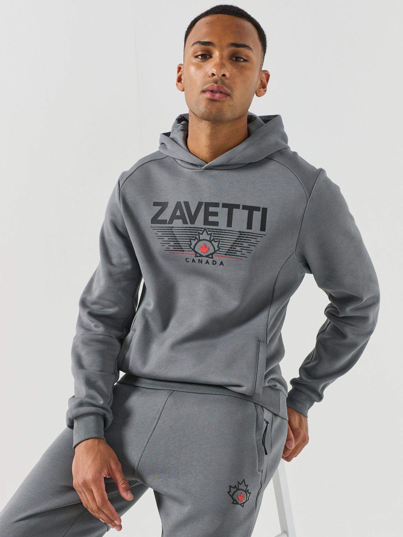 Image 4 of 6 of Zavetti Canada Mens Chandoni Logo Fleece Hoodie - Volcanic Veil