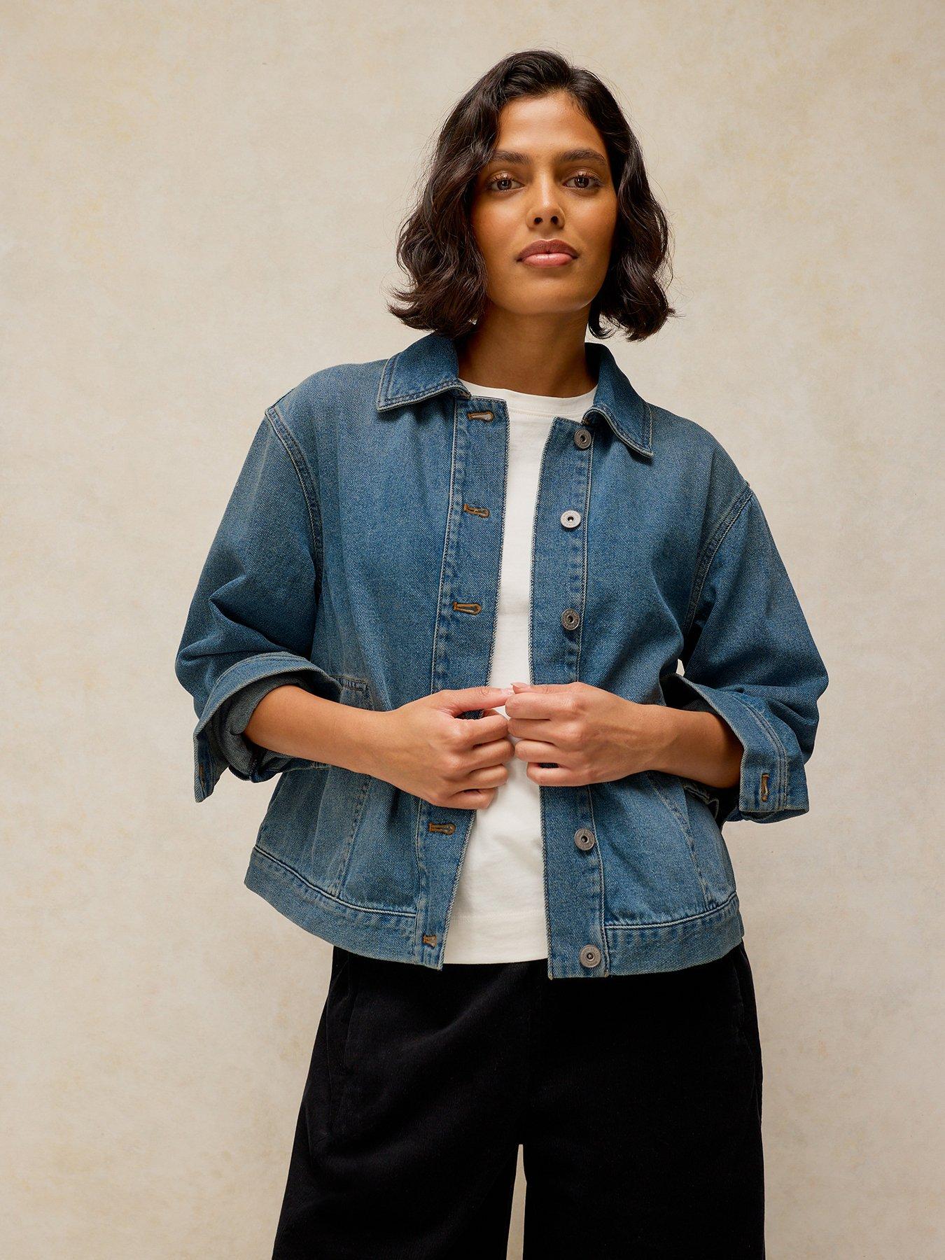 Image 1 of 6 of White Stuff Eva Denim Jacket - Blue