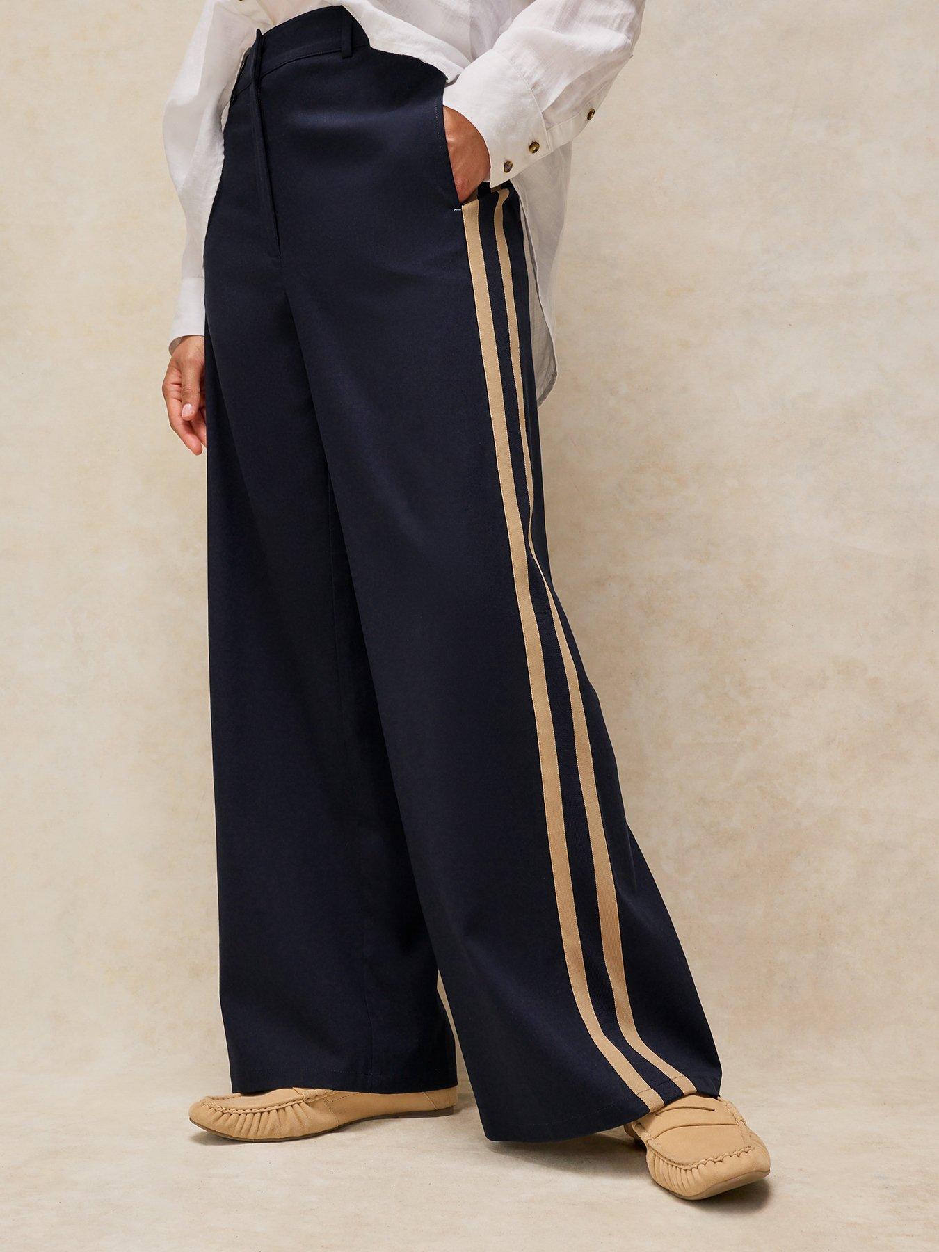 White Stuff Kenna Side Stripe Trousers - Blue